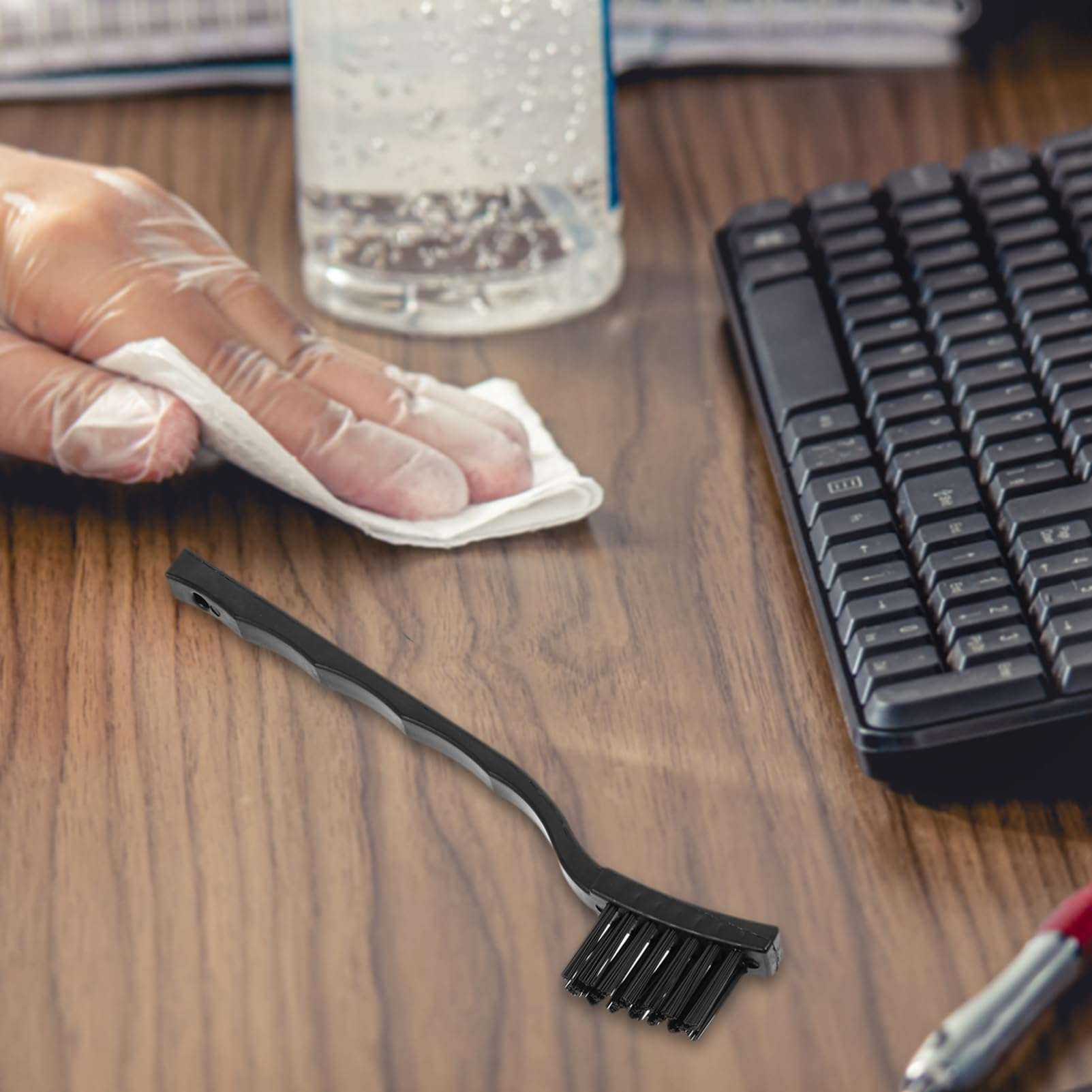 AGFELO 1 Set Keyboard Brushes Cleaner Kit Portable Brush Electronic Kit -Static Brush Sewing Machine Brush Laptop Tool Nylon Black 4