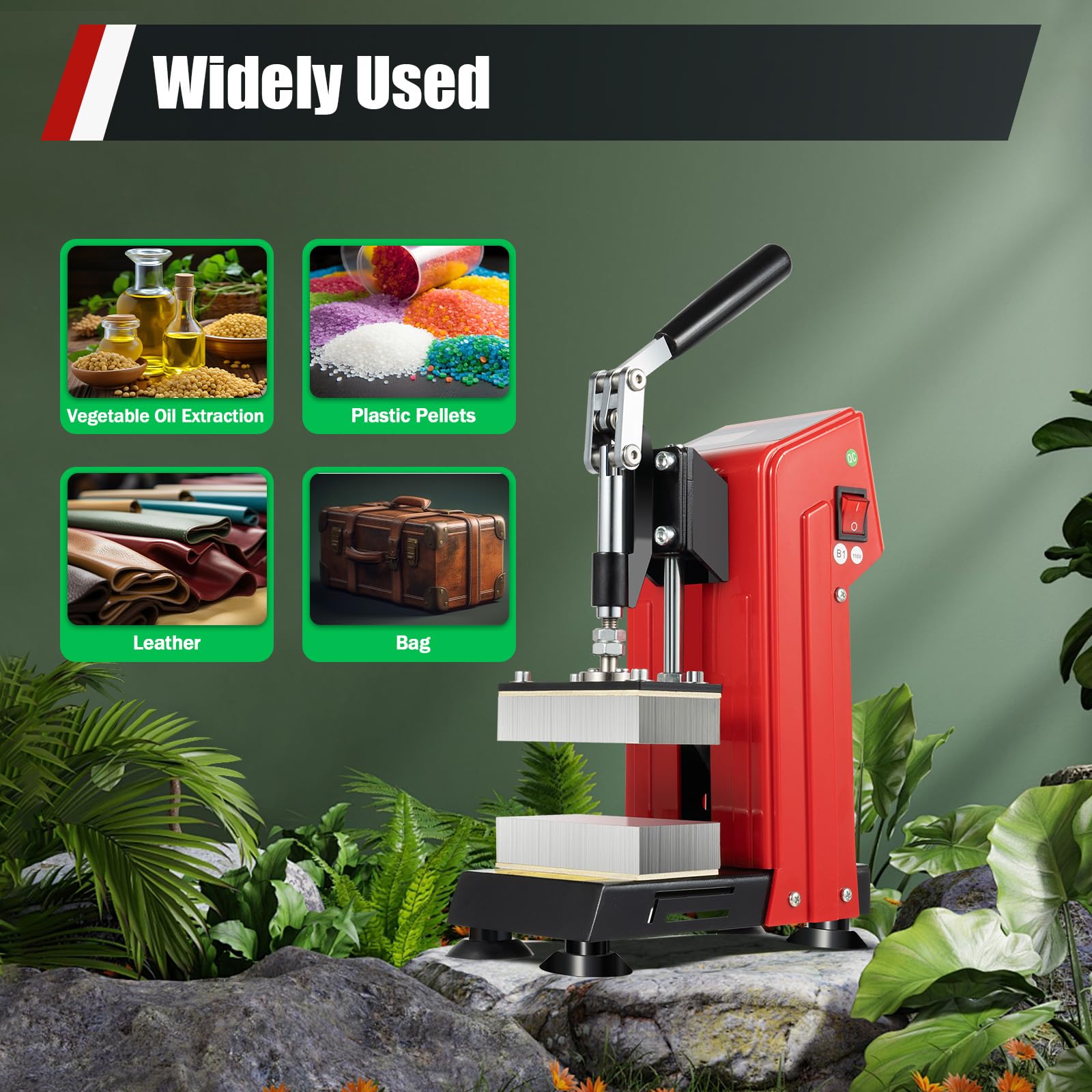 Manual Heat Press Machine, 900W Mini Hot Press Stamping Machine 0-400℉ Heavy Duty Hot Press Stamping Machine with 2.4 x 4.7 Inch Dual Heat Plates for Printing Heat Transfer Equipment 5