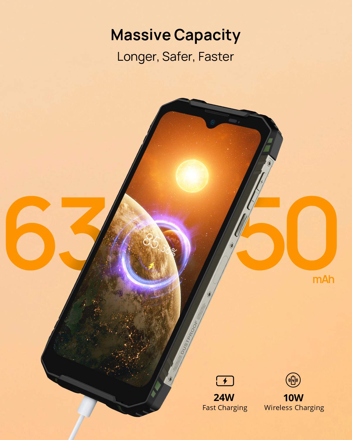 DOOGEE Rugged Smartphone, S96 Pro (Official) Cell Phone Unlocked, 8GB + 128GB, Night Vision Camera, 48MP Quad Camera, 6350 mAh, Helio G90,IP68 Waterproof Smartphone GPS/NFC/Android 10 2021(Green) 4