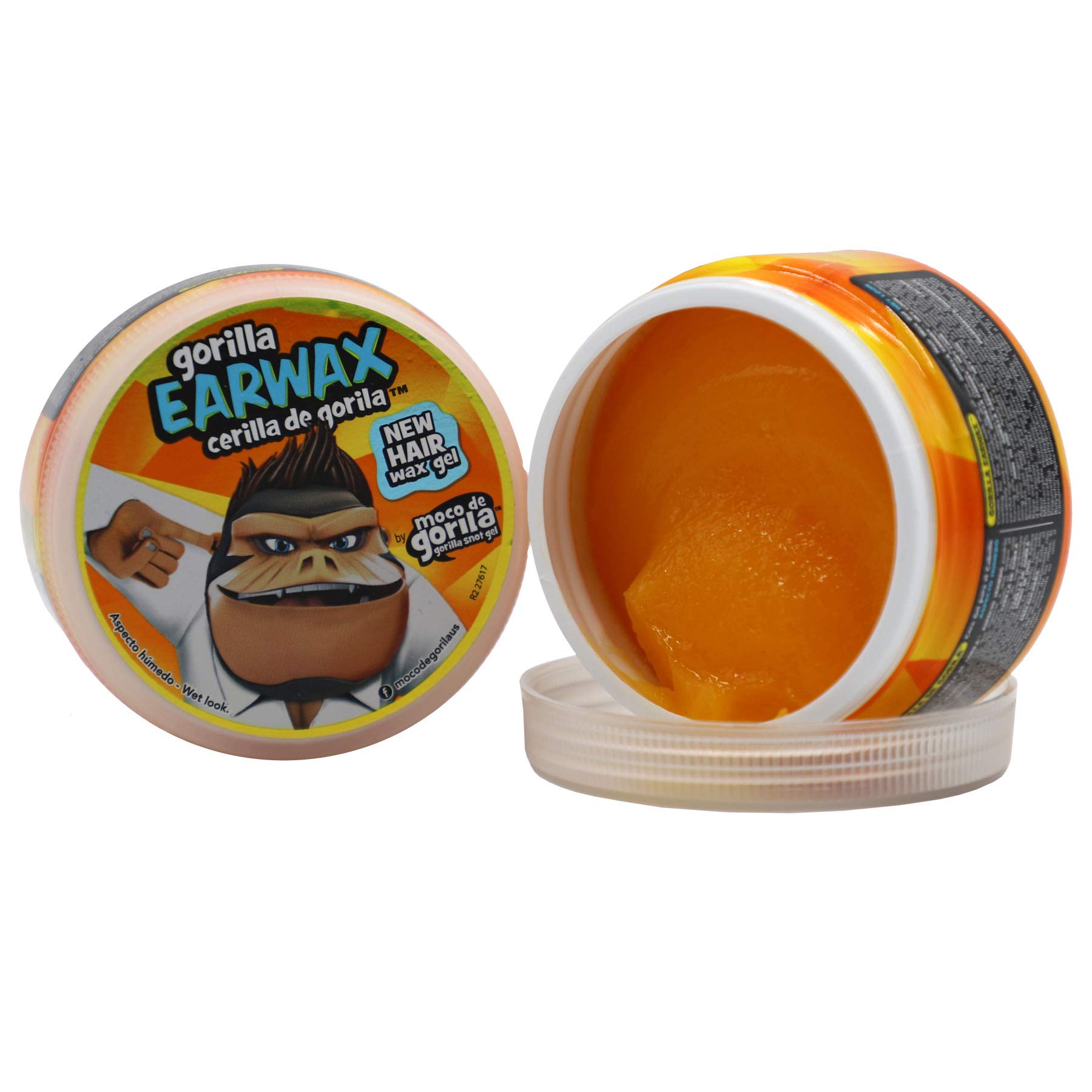 Moco de Gorila, Gorilla Earwax, Hair Wax Gel, Hair Styling Wax, Trendy Hairstyle, Superior Control, Long-Lasting Hold, 2-Pack of 3.53 Oz, 2 Jars. 2