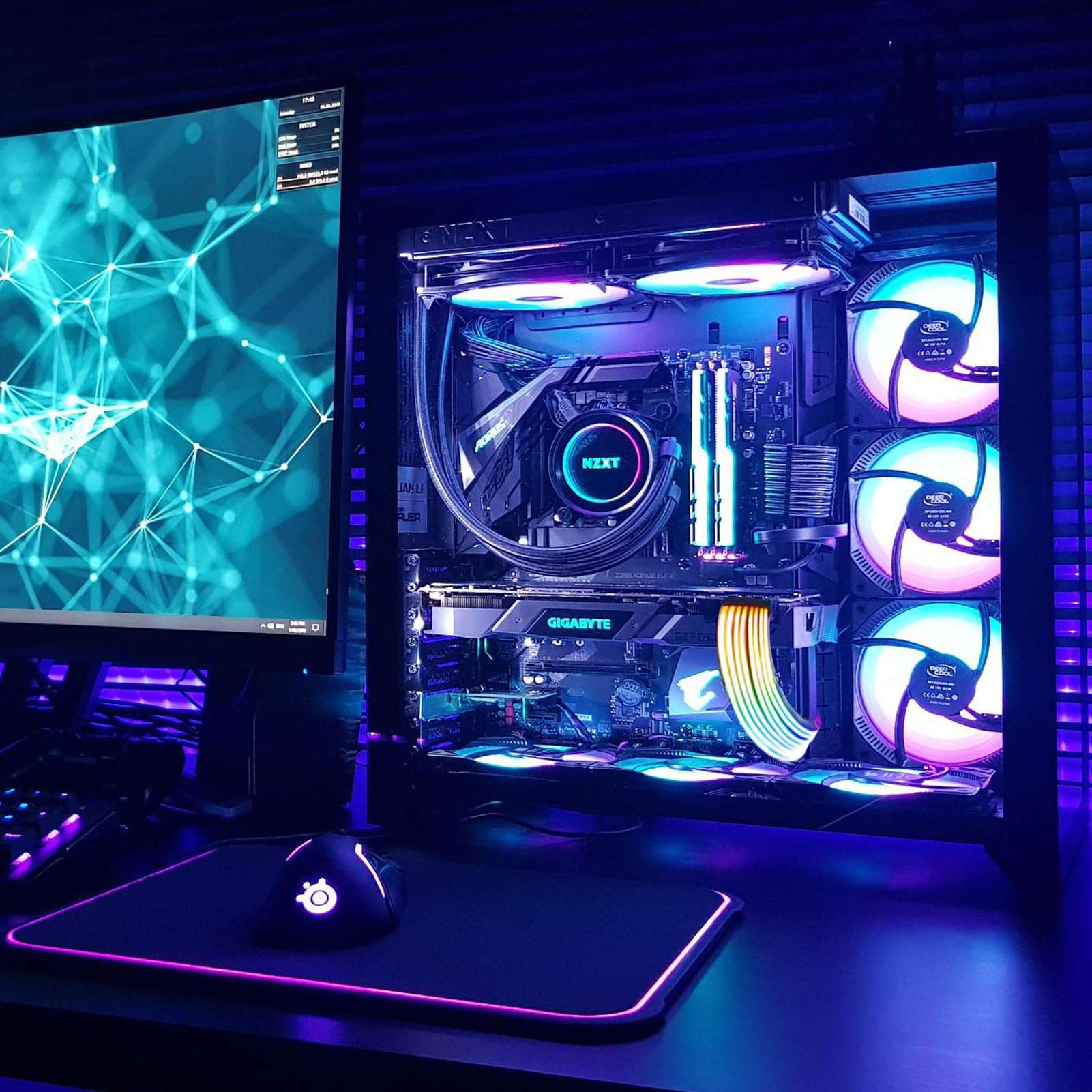 RGB Power Supply Cables, Multiple Color Modes, ARGB Lighting Effect, RGB Power Extension Cable, 16.8 Million Color Addressable RGB Power Extension Cable for Motherboard Connector (C) 5