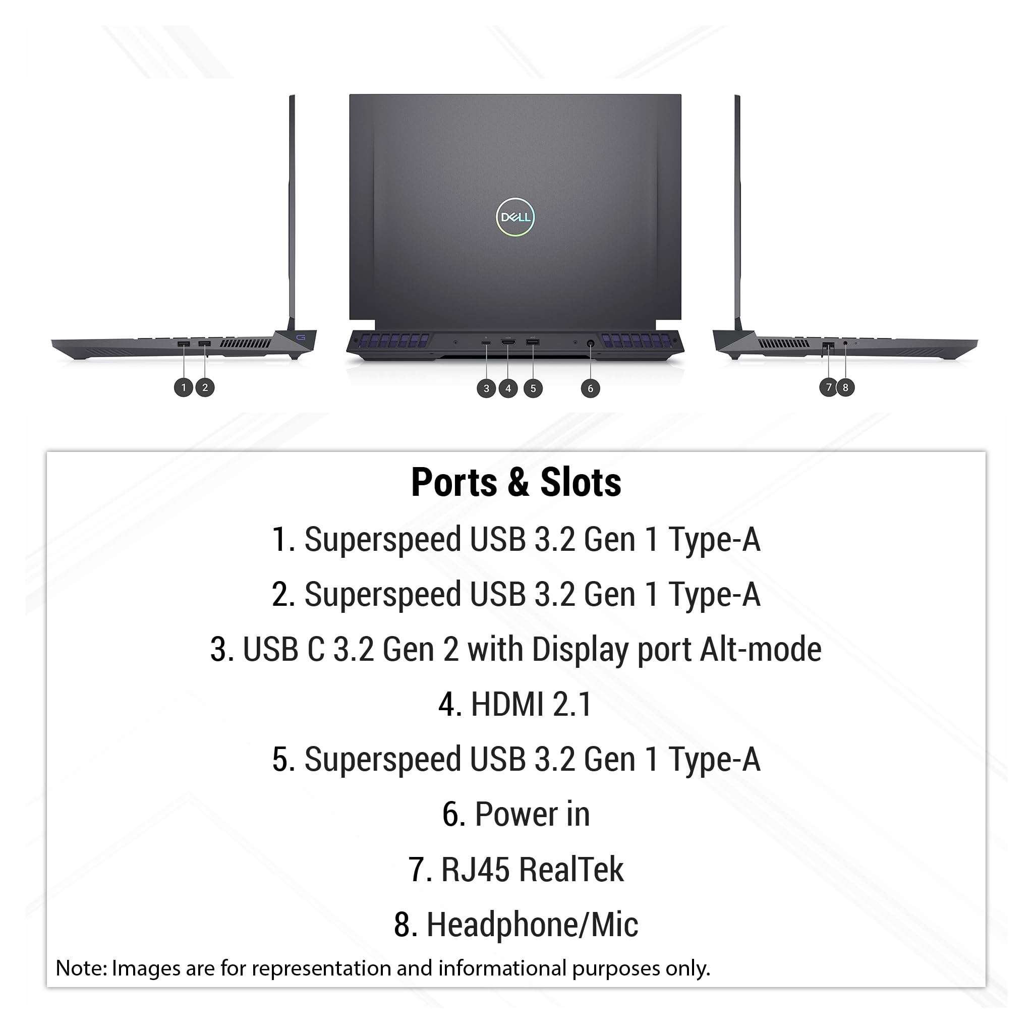 Dell G16 7630 Gaming Laptop, Intel i7-13650HX, 32 GB DDR5 Ram, 2 TB PCle SSD, 16" QHD+ (2560x1600), Nvidia Geforce RTX 4060, W11 Home 4