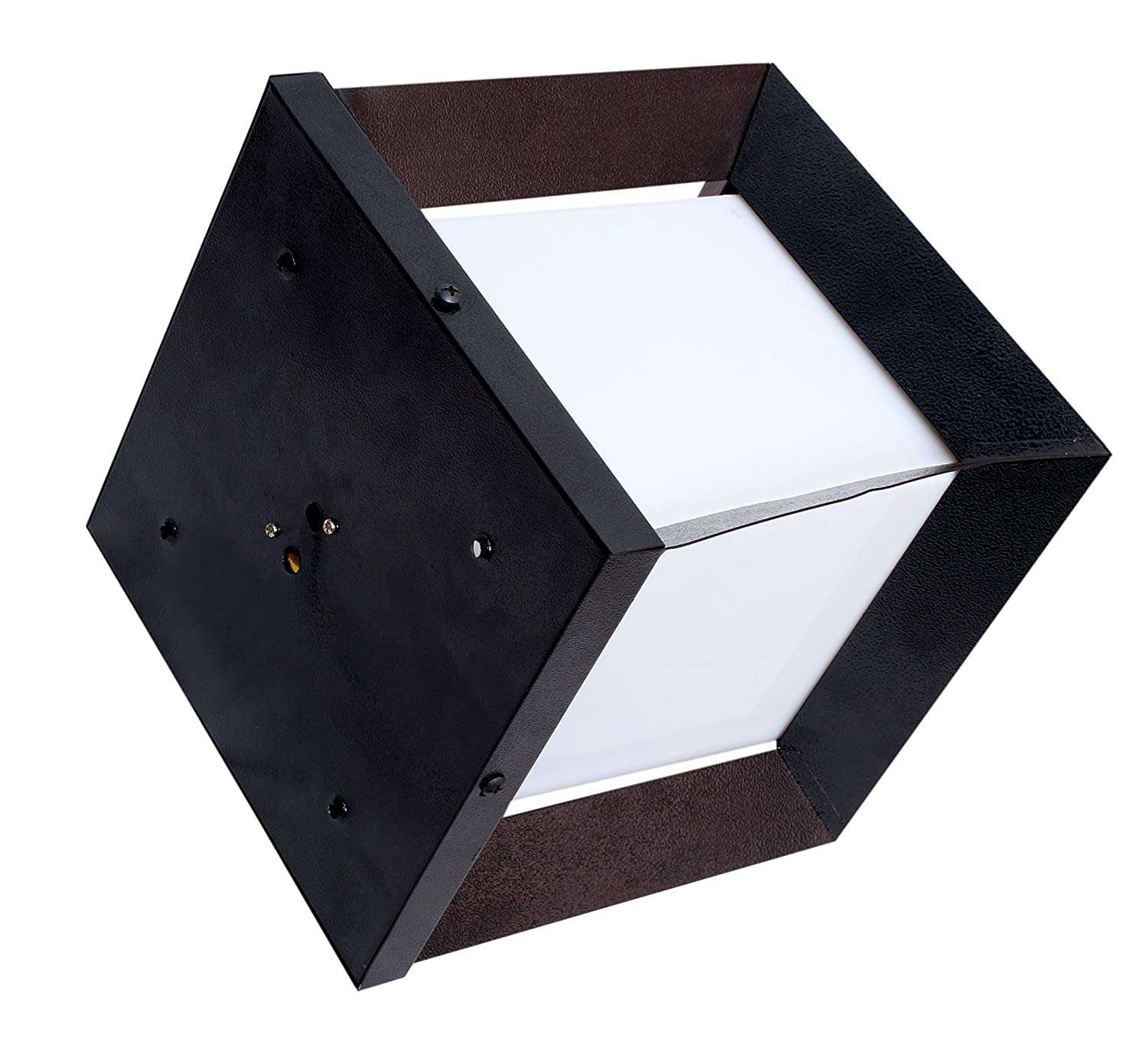 Carsten Classy Design Modern Shape Pole Lamp/Gate Light/ Outdoor Lamp/Outdoor Light/Pillar Light/Garden Light for Outdoor Home, Cube Shape Gate Light, Black and White, Pack of 1 6