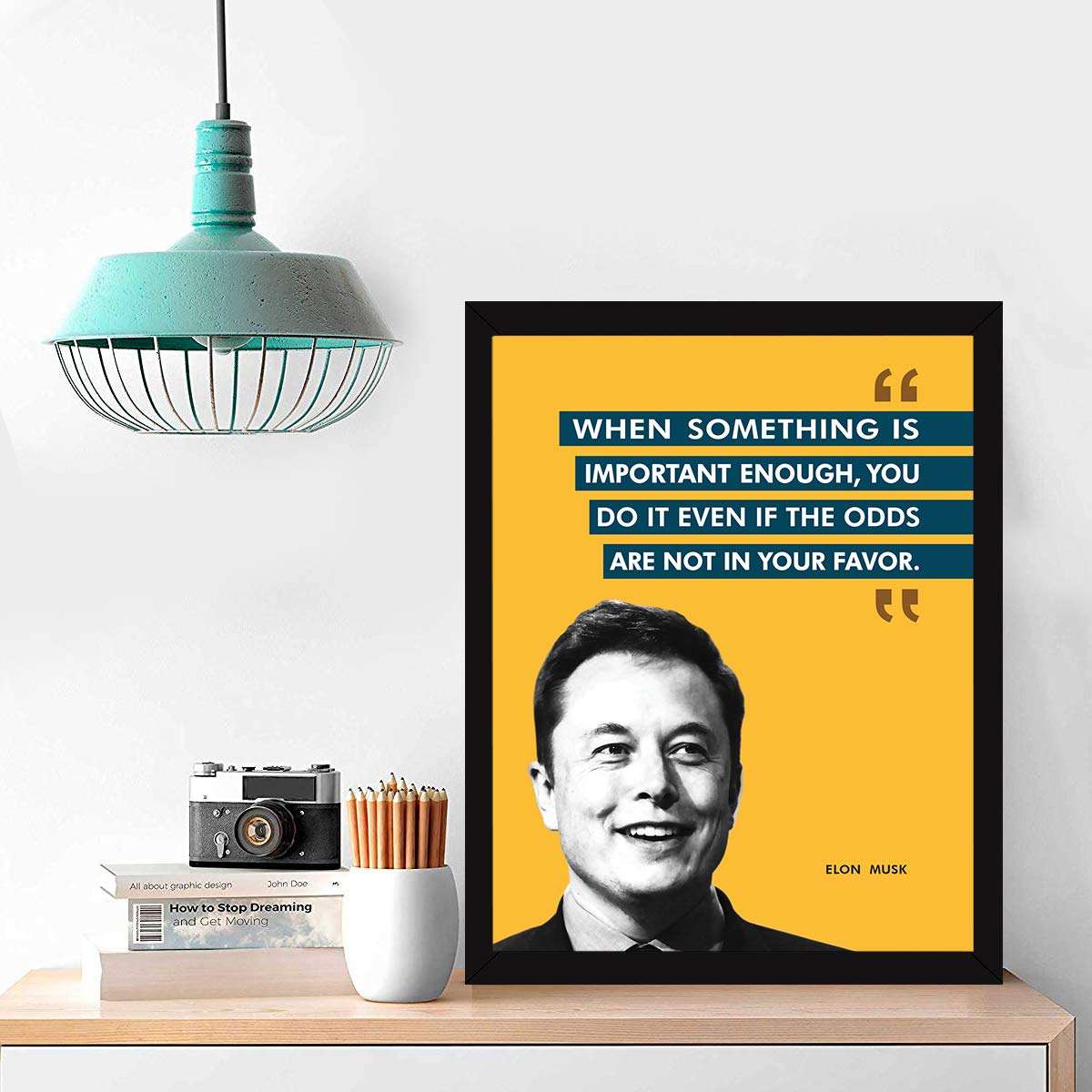 Chaka Chaundh - suitable Elon Musk Framed Posters - Motivational Quotes Frames - Poster With Frame - Elon Musk Frame – Quotes Wall Frames - (14 X 11 Inches) 2