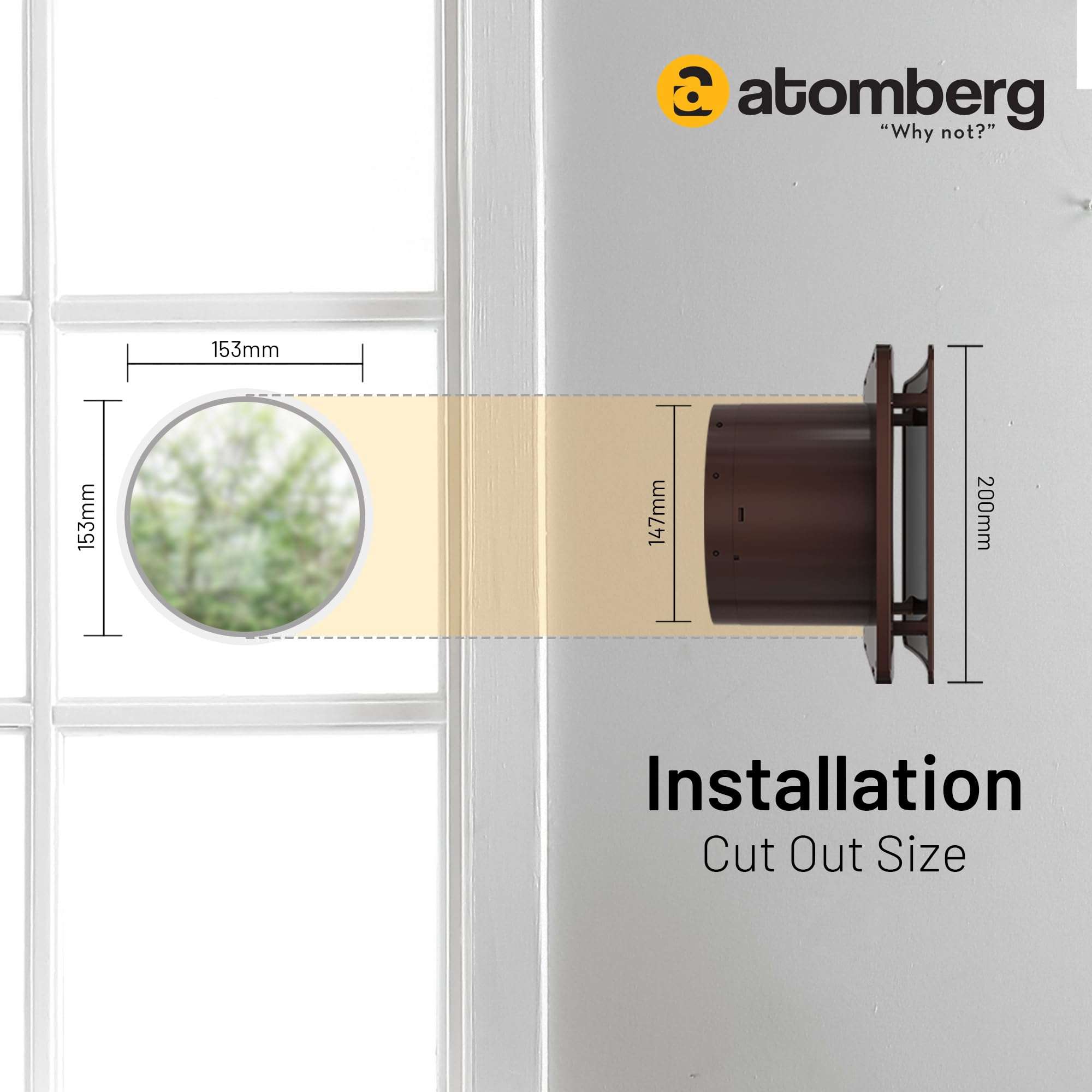 atomberg Studio Exhaust 150mm | Suitable for Bathroom, Kitchen | BLDC Motor | Easy to Clean | 1+1 Year Warranty (Gloss Brown) 4