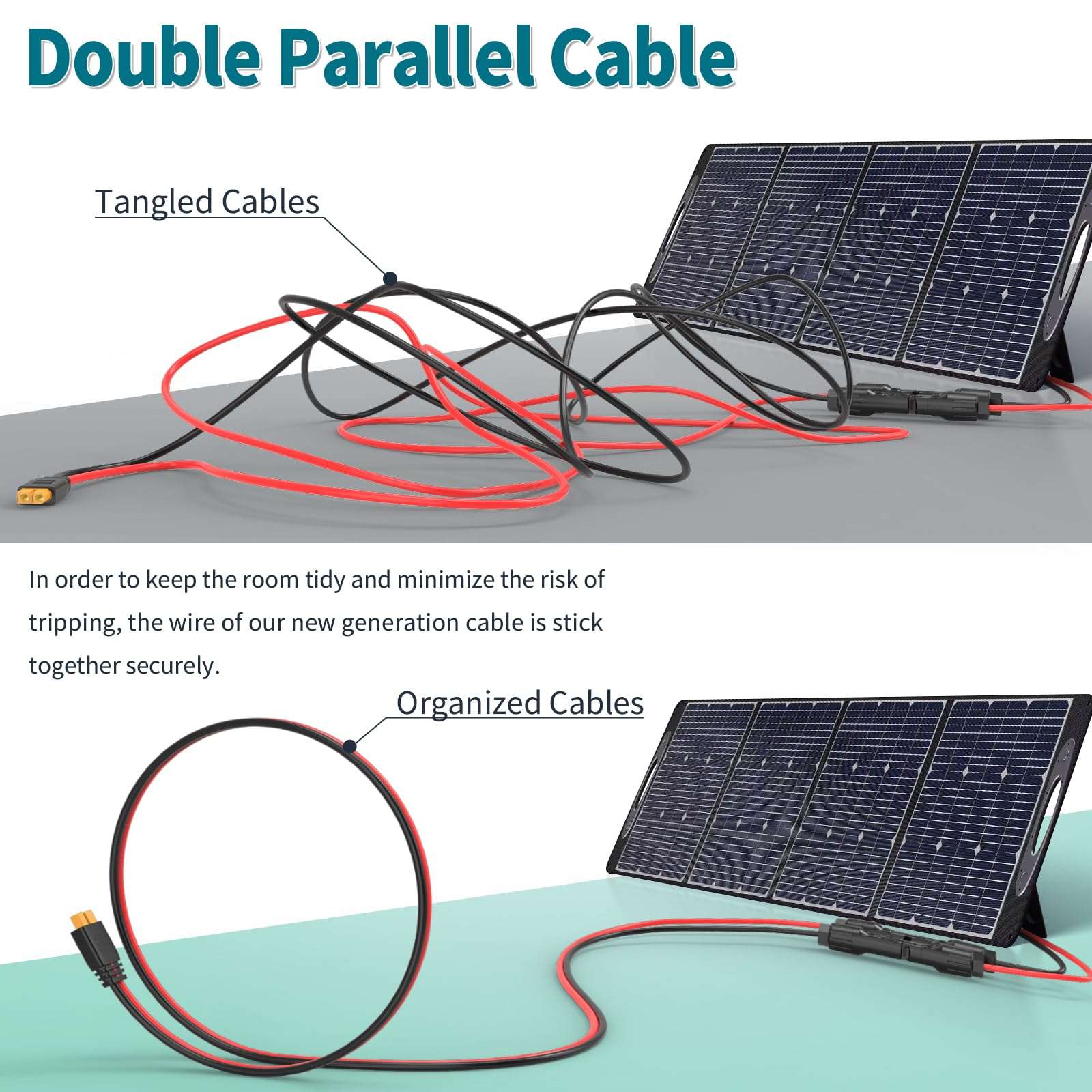 LIOFYN Solar to XT60 Connector Cable 10AWG 10FT Solar Panel Connector to XT60 Charging Cable for RV Portable Power Station Solar Panels 5