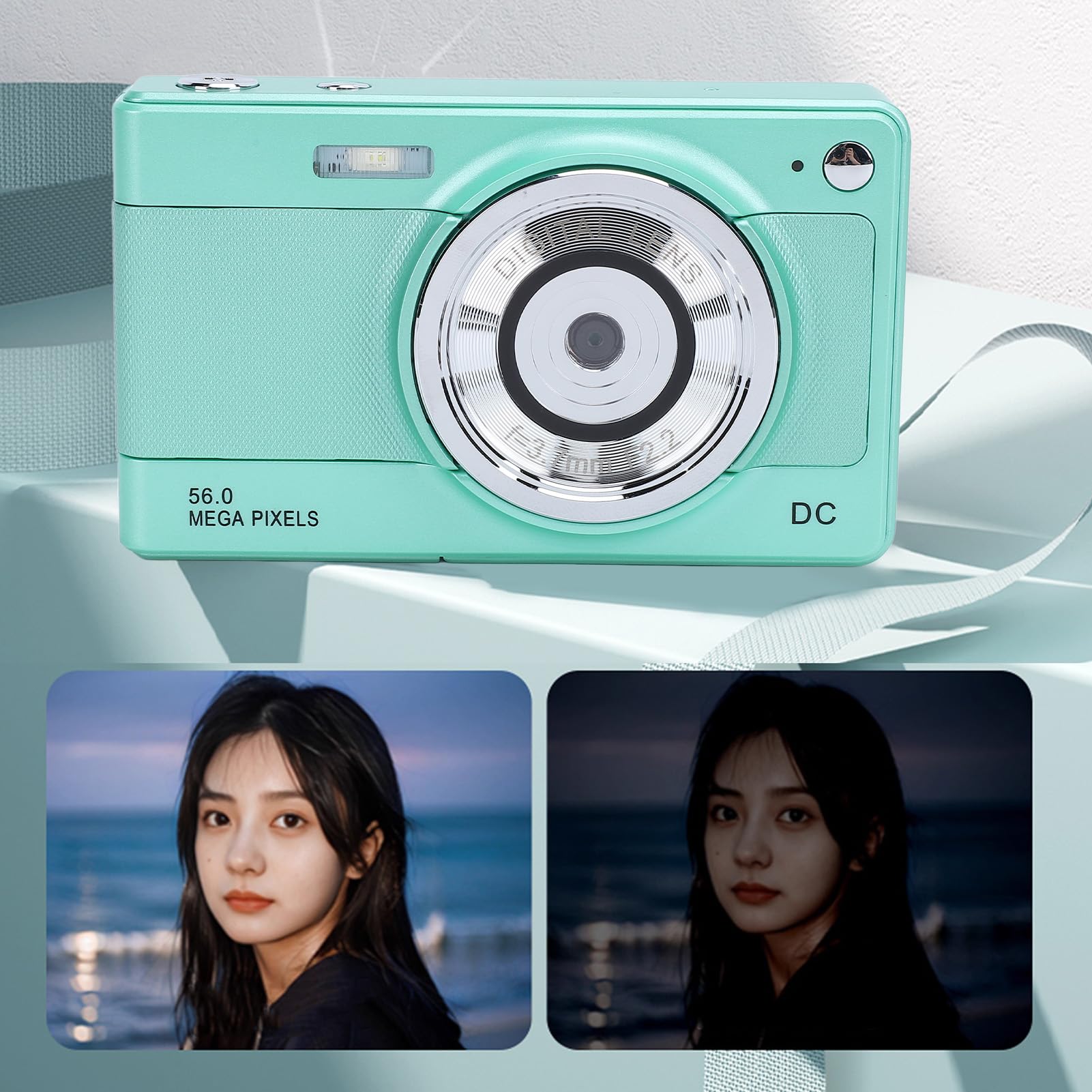 50MP 1080P Digital Camera, 8X Digital Zoom Auto Focus Point and Shoot Video Camera with 2.8 Inch IPS Display, Compact Travel Vintage Camera Gifts for Teens Students Adults (Green) 6