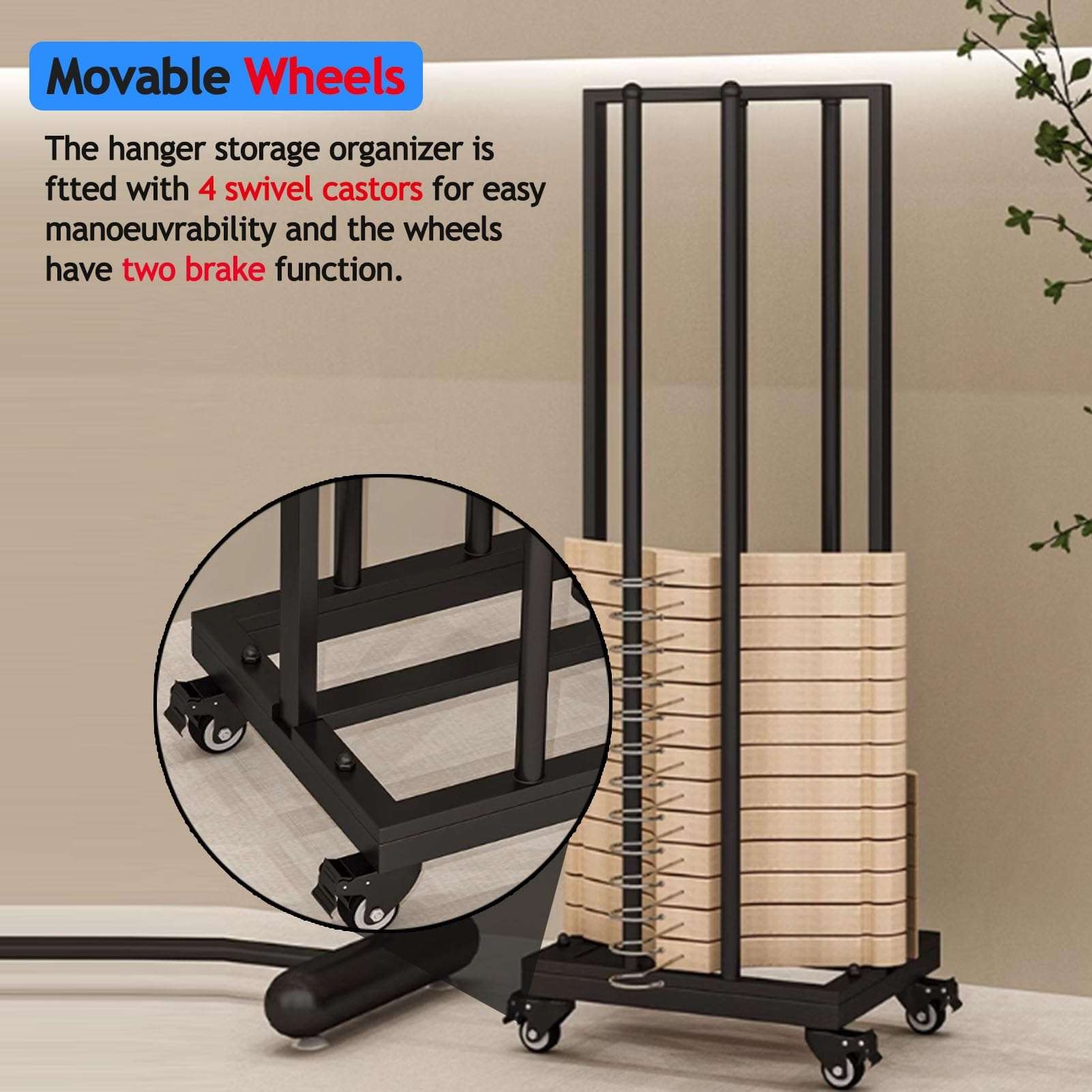 Hanger Stacker Organizer Stand Black 39 50 Inch Tall, Closet Metal Clothes Hanger Storage Rack Holder Space Saver, for Laundry Room Closet Dry Cleaning Room (Siz 6