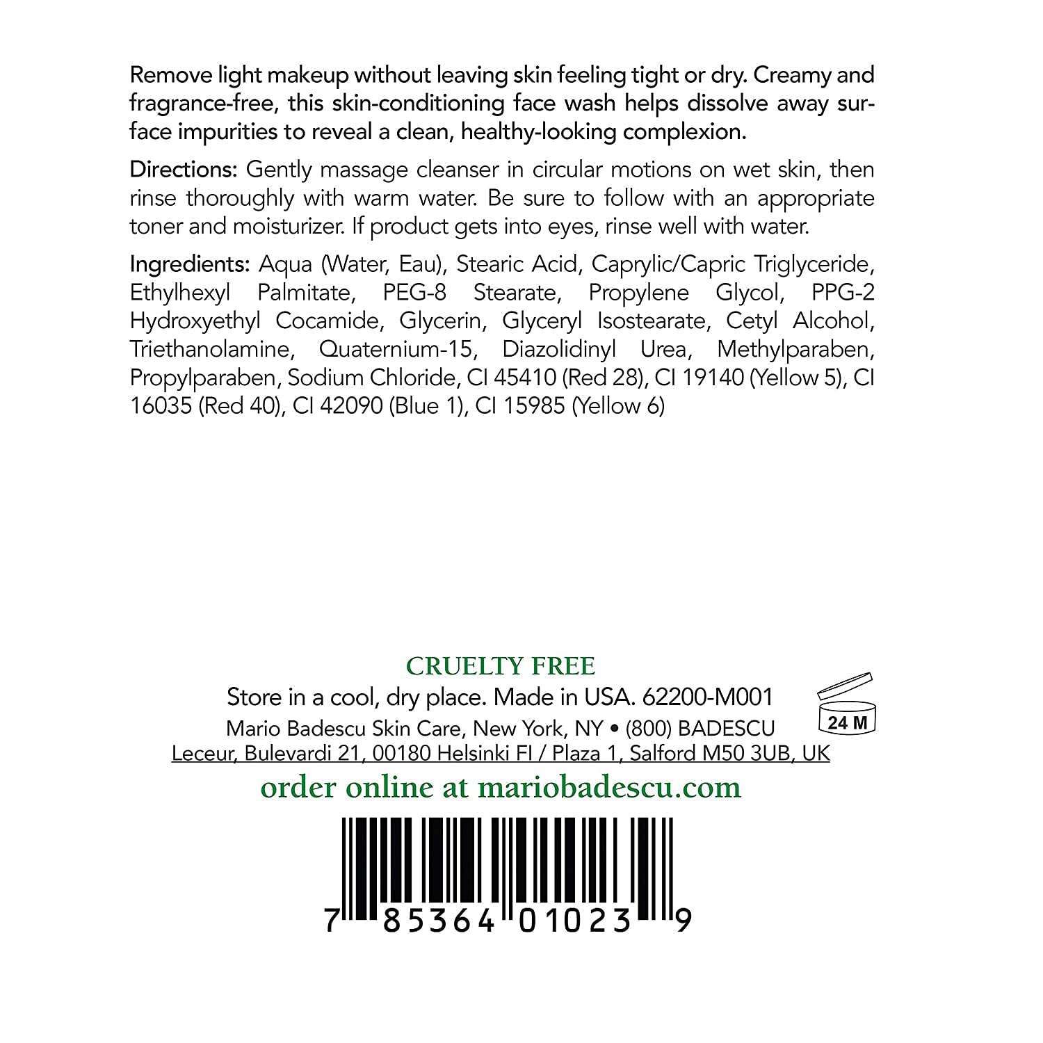 Mario Badescu Makeup Remover Soap for Combination, Dry and Sensitive Skin | Oil Free Cleanser that Hydrates Skin |Formulated with Glycerin | 6 FL OZ 2