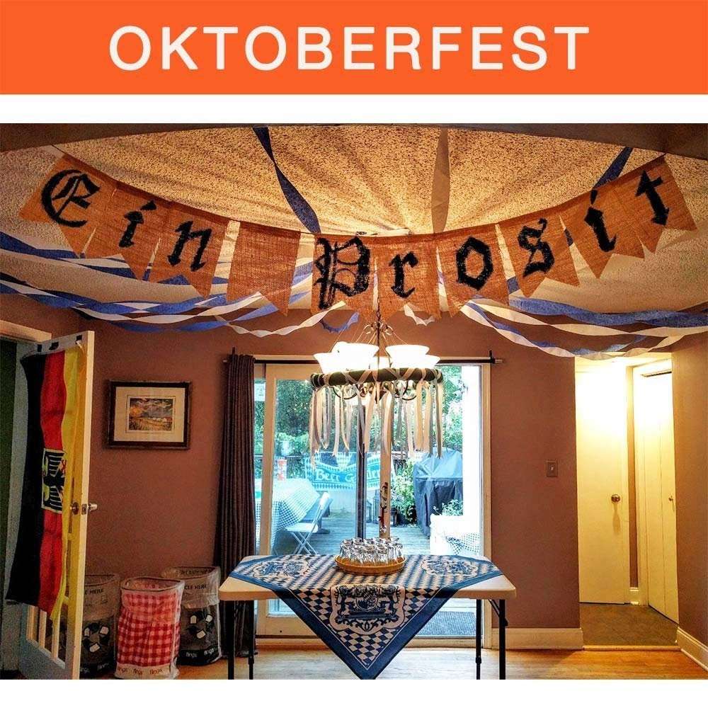 ThxToms DIY Burlap Banner, Hand Painted Decoration for Wedding, Birthday and Kids Party, 15pcs, 14.5ft 5