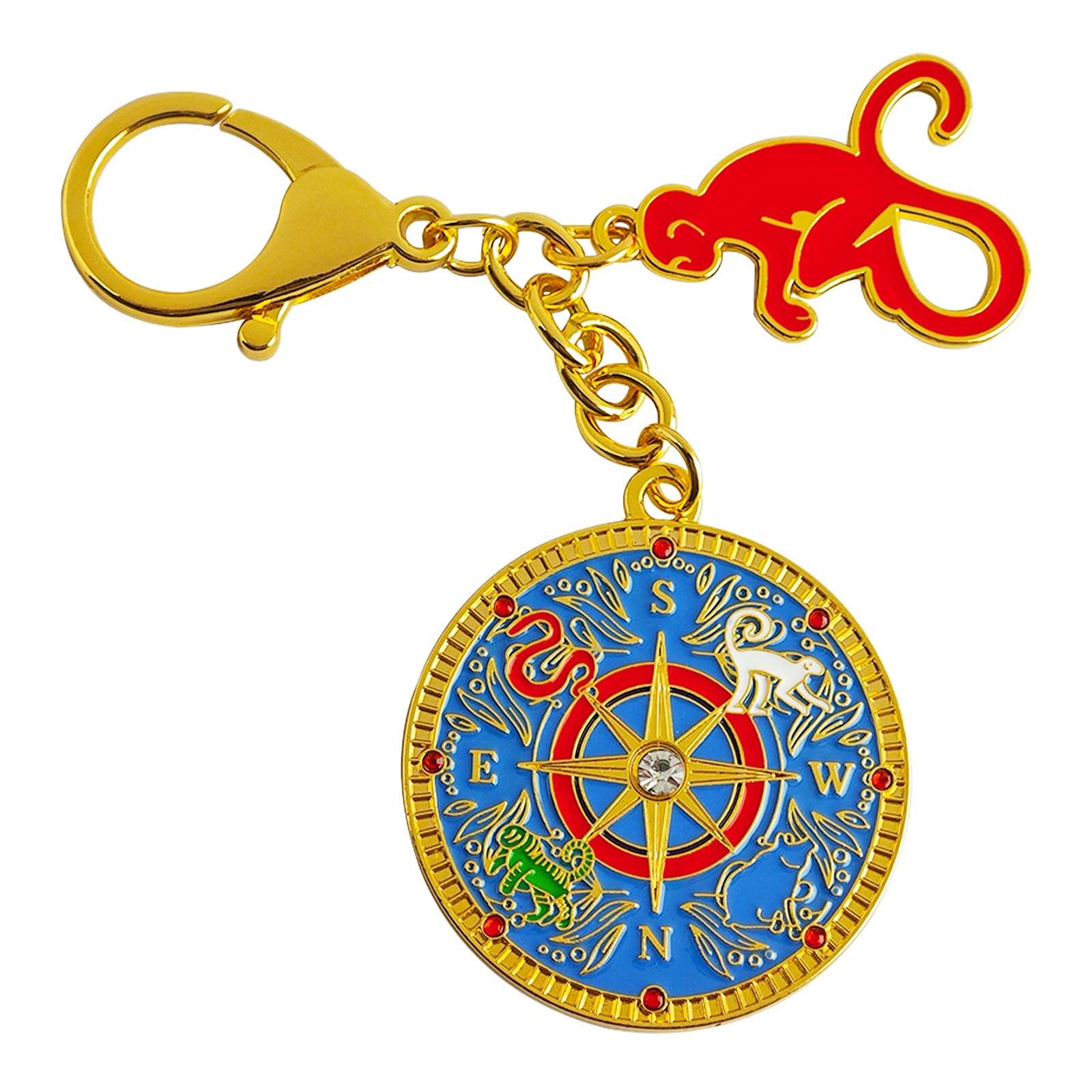 2025 Fengshui Monkey keychain The 4 Elements Cross With Monkey Keychain w5638 5