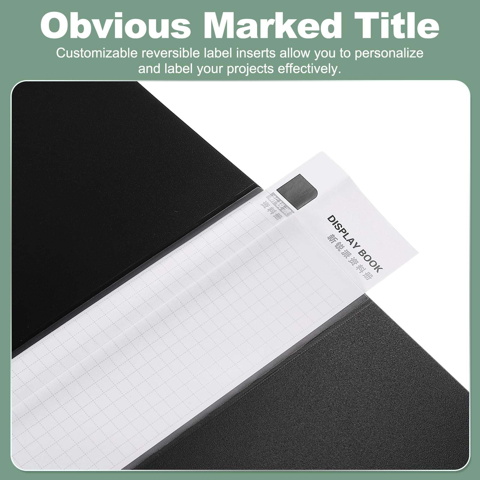 M&G 60-Pocket Binder with PP Plastic Sleeves A4(Black), 2 Pack Art Portfolio Wide Folder with Clear Sheet Protectors, Display 120 Pages for Organizing Documents, 310x255x36mm 4
