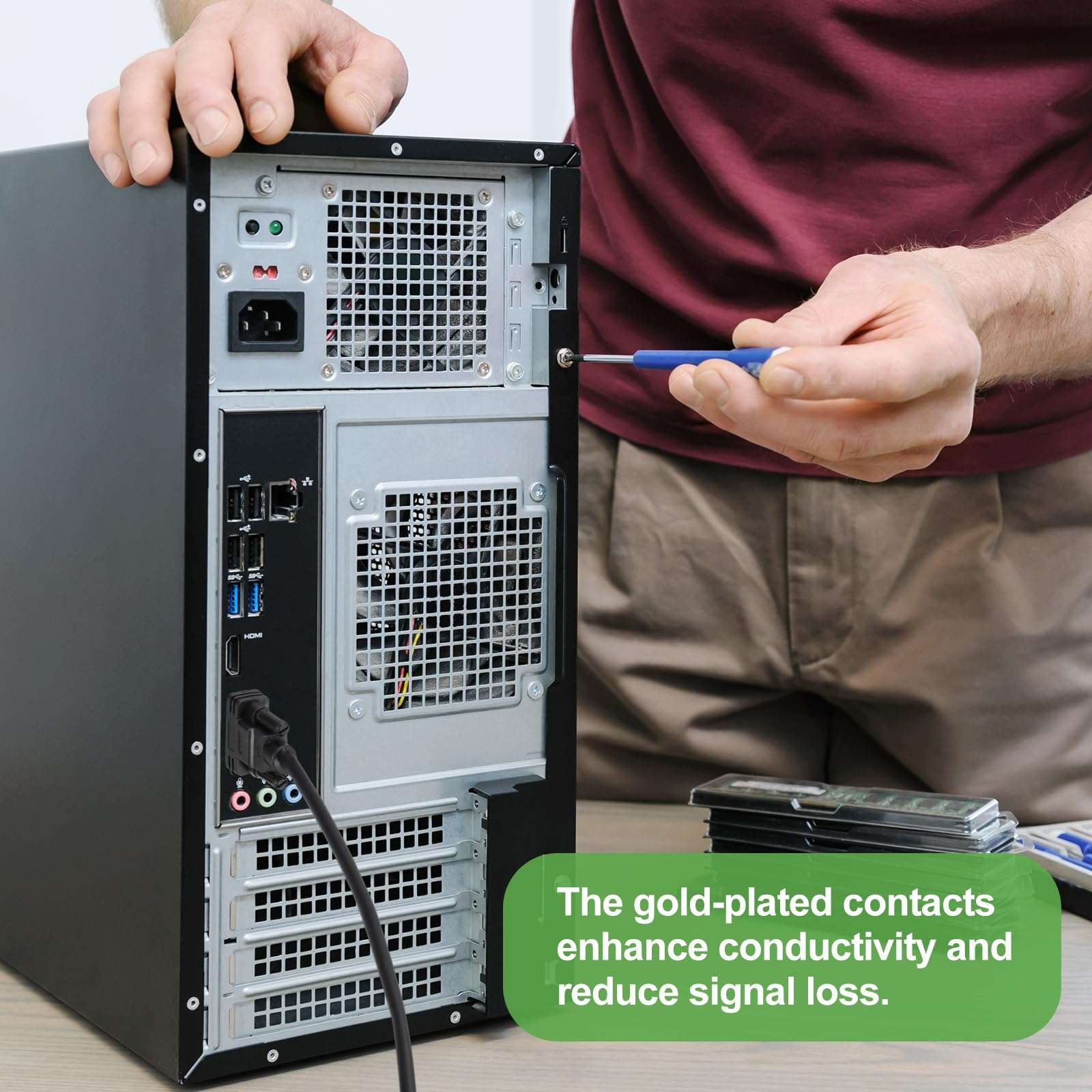 PATIKIL 2 Pcs 1.6 ft 26AWG DB15 Female Connector to Bare Wire END RS232 15-Pin Serial Extension Cable Double Shielded Gold Plated Female Connector, Black 6