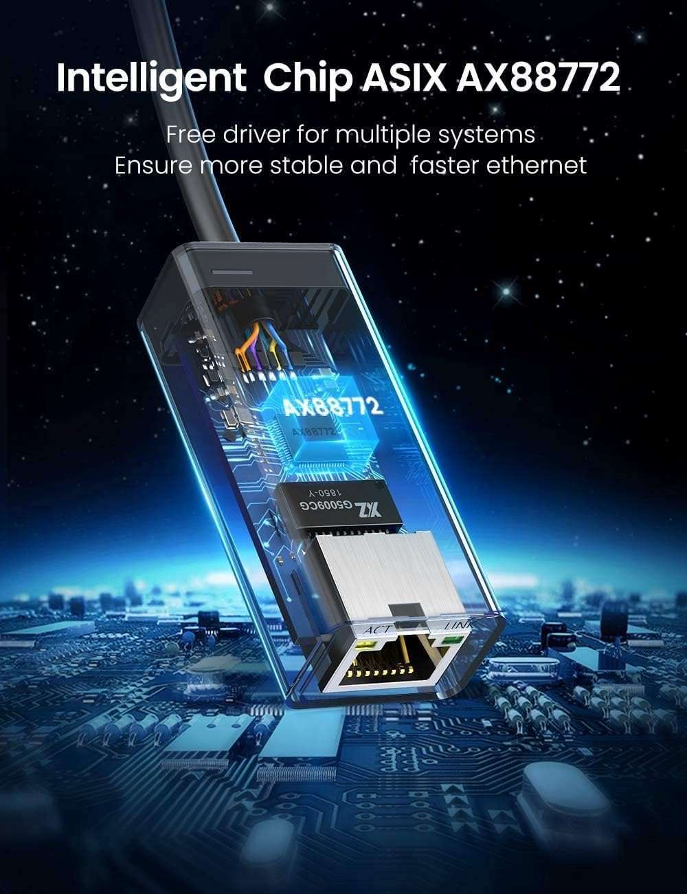 HDF USB to Rj45 Ethernet Adapter, USB to 10/100/1000 Gigabit Ethernet LAN Network Adapter Compatible for Desktop, Router, Tablet & Modem (Black) 5