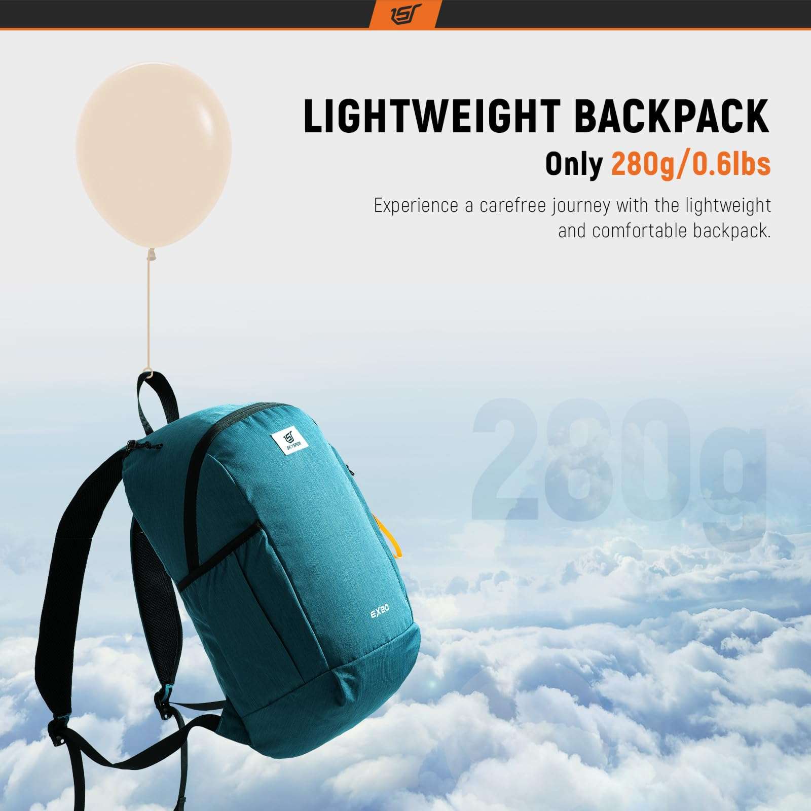 SKYSPER Small Backpack 20L Hiking Backpack Lightweight Travel Daypack for Women Men(Cyan) 4