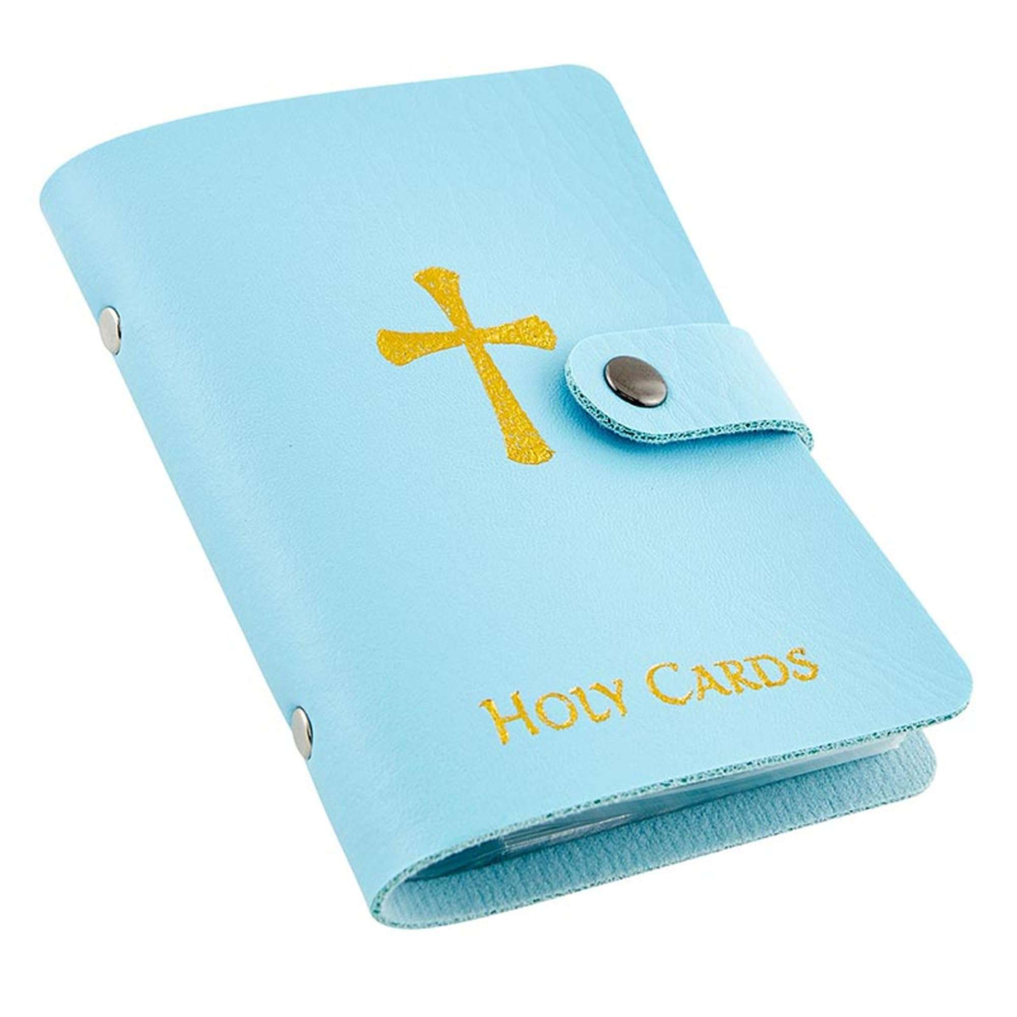 Needzo Light Blue Prayer Card Holder, Travel Holy Cards Protector, Has 20 Double Sided Pages, Religious Gifts for Women, 3 ½ x 5 ¼ Inches 1