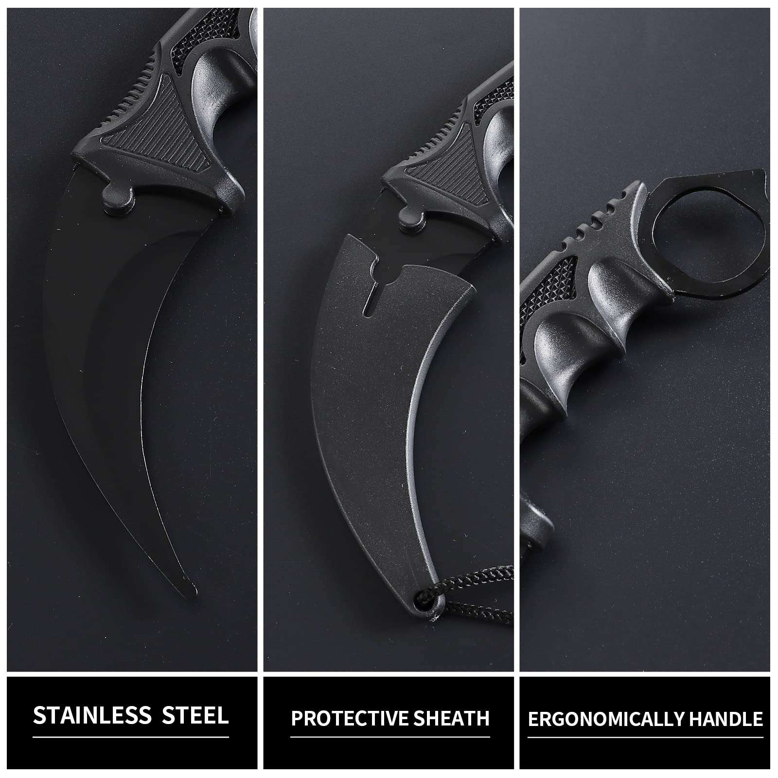 Milaloko Karambit Trainer Knife Without Cutting Edge Karambit Practice Training Knife with Sheath for Beginner 100% Safe Trainer Tool 2