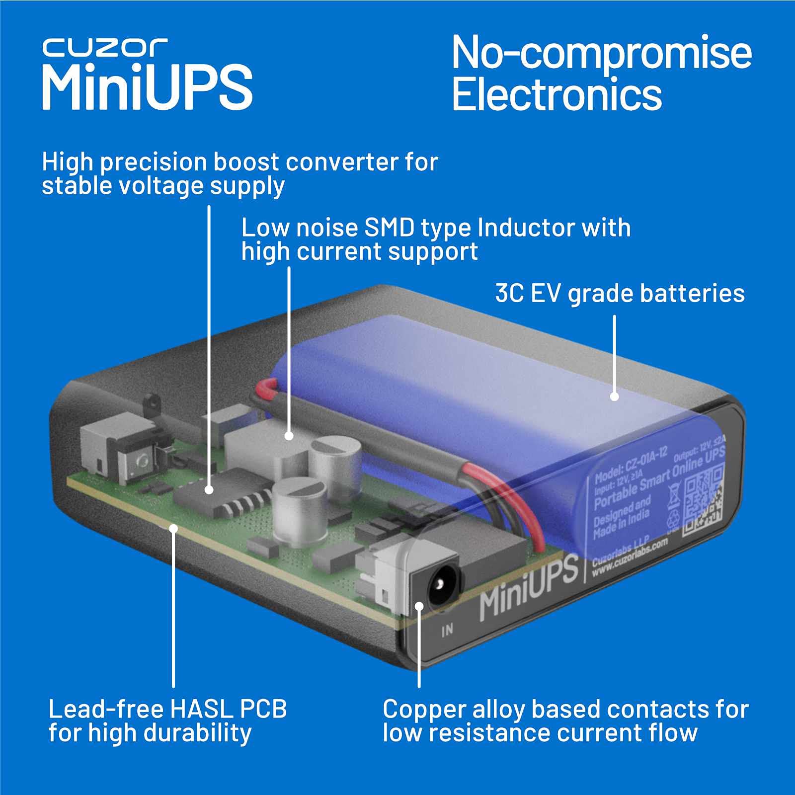 Cuzor 9V up to 1A UPS for Wi-Fi Router | Power Backup for Router Supports 9V 0.6A | Upto 4 Hour Backup | 1 Year Warranty 4
