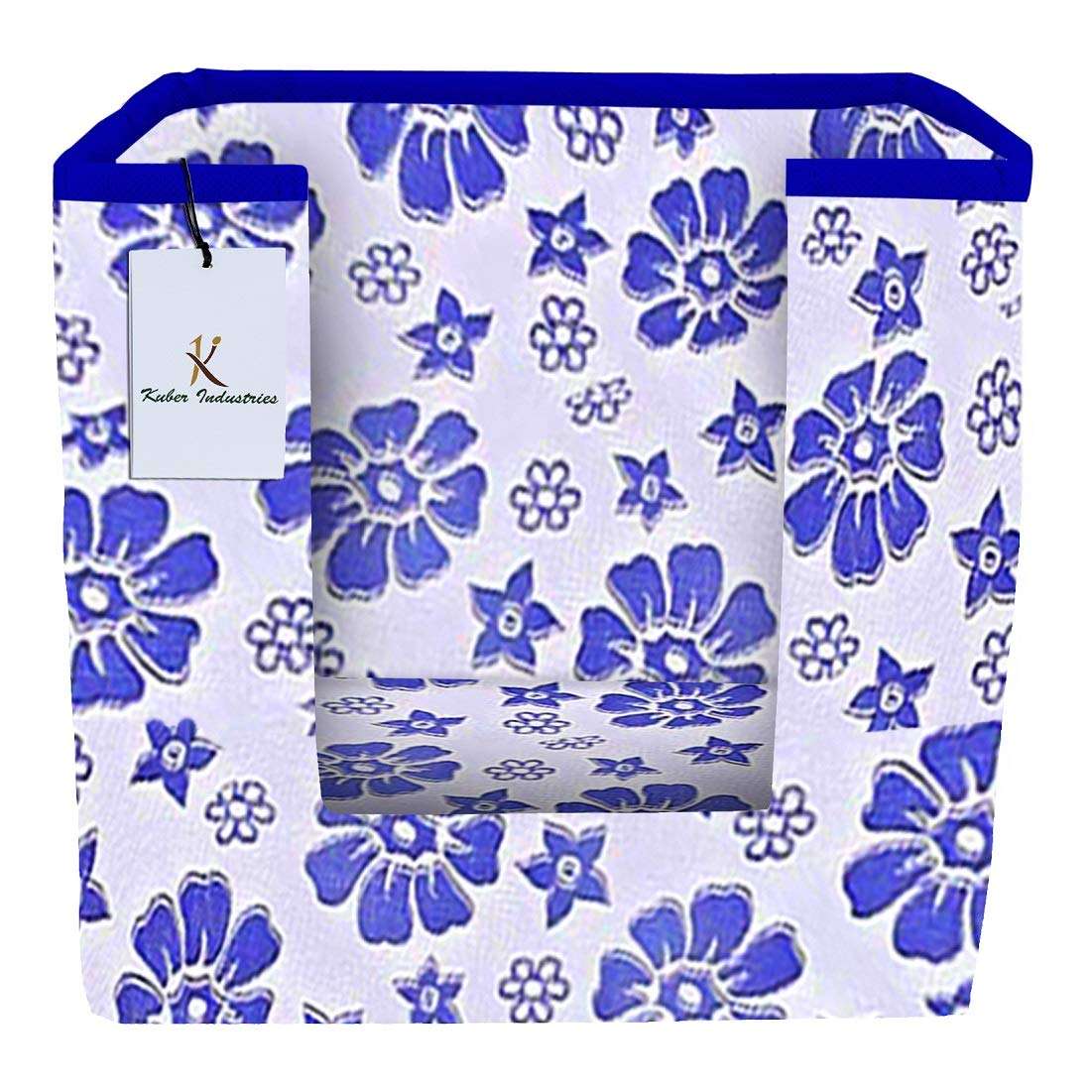 Kuber Industries Exclusive Flower Printed 6 Piece Non Woven Shirt Stacker Cloth Organizer for Storage, (Royal Blue)-CTLTC038956 5