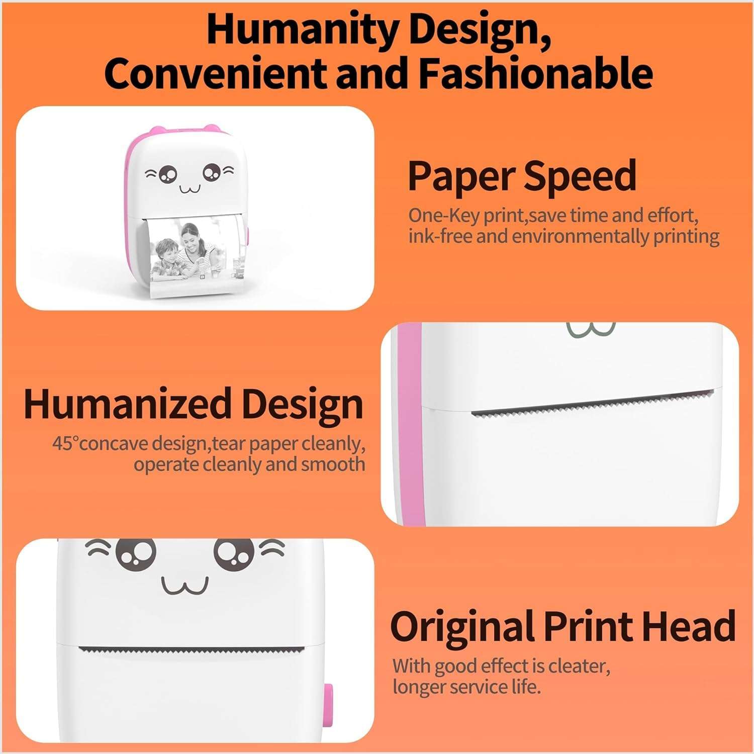 Saksham trader Inkless Mini Pocket Thermal Sticker Printer, Bluetooth Pocket Portable Printer with 1 Rolls, Compatible with iOS and Android Phone for Photo, Memo, Notes 5 Free termal Rolls-Multicolour 4