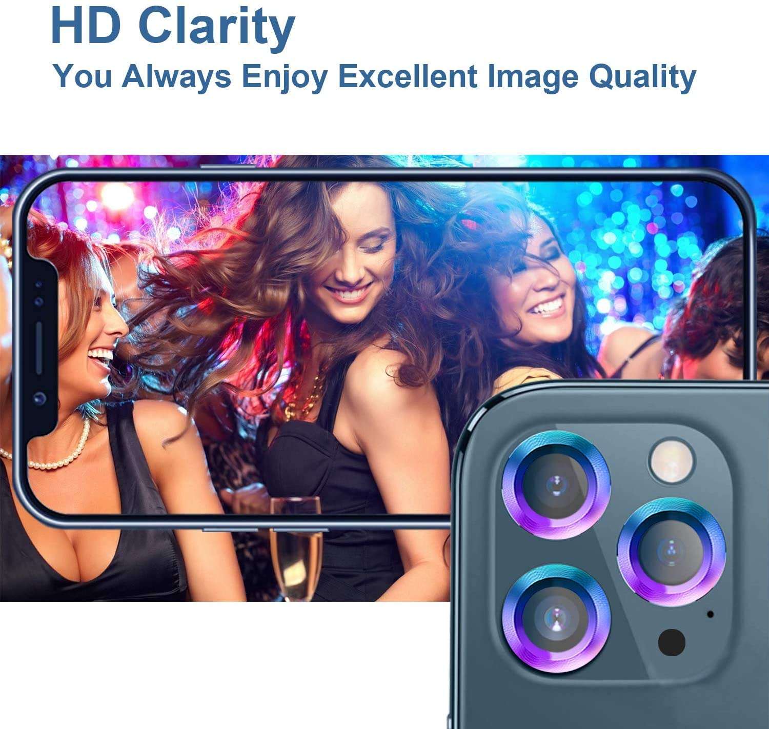 LOXXO® Camera Lens Screen Protector Designed for iPhone 11 (6.1) Camera Protection Tempered Glass,High Definition Anti-Scratch/Dust (iPhone 11, Rainbow) 3