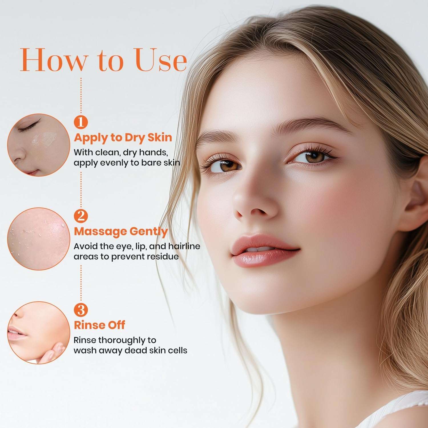 COZIESS Orange Exfoliating Gel for Face & Body - Deep Cleansing Moisturizing Scrub with Enzymes, ExfoliatorOrganicFacial Formula to Remove Blackheads & Smooth Skin, Suitable for All Skin Types 5