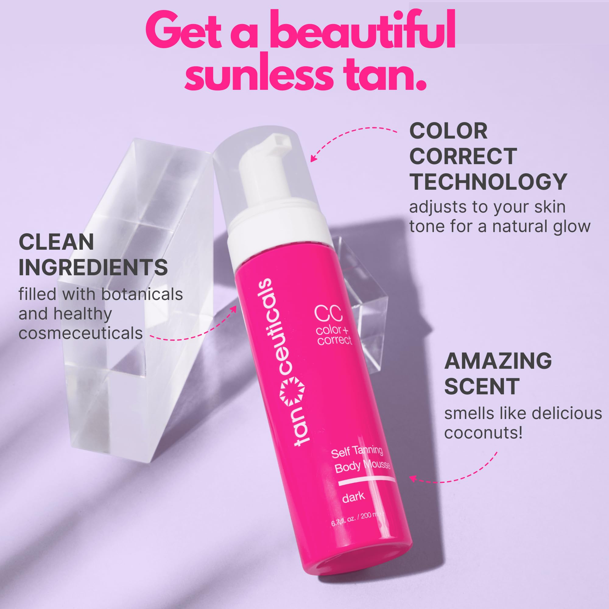 Tanceuticals Mousse CC Self Tanning Kit Bundle, Dark Shade 4