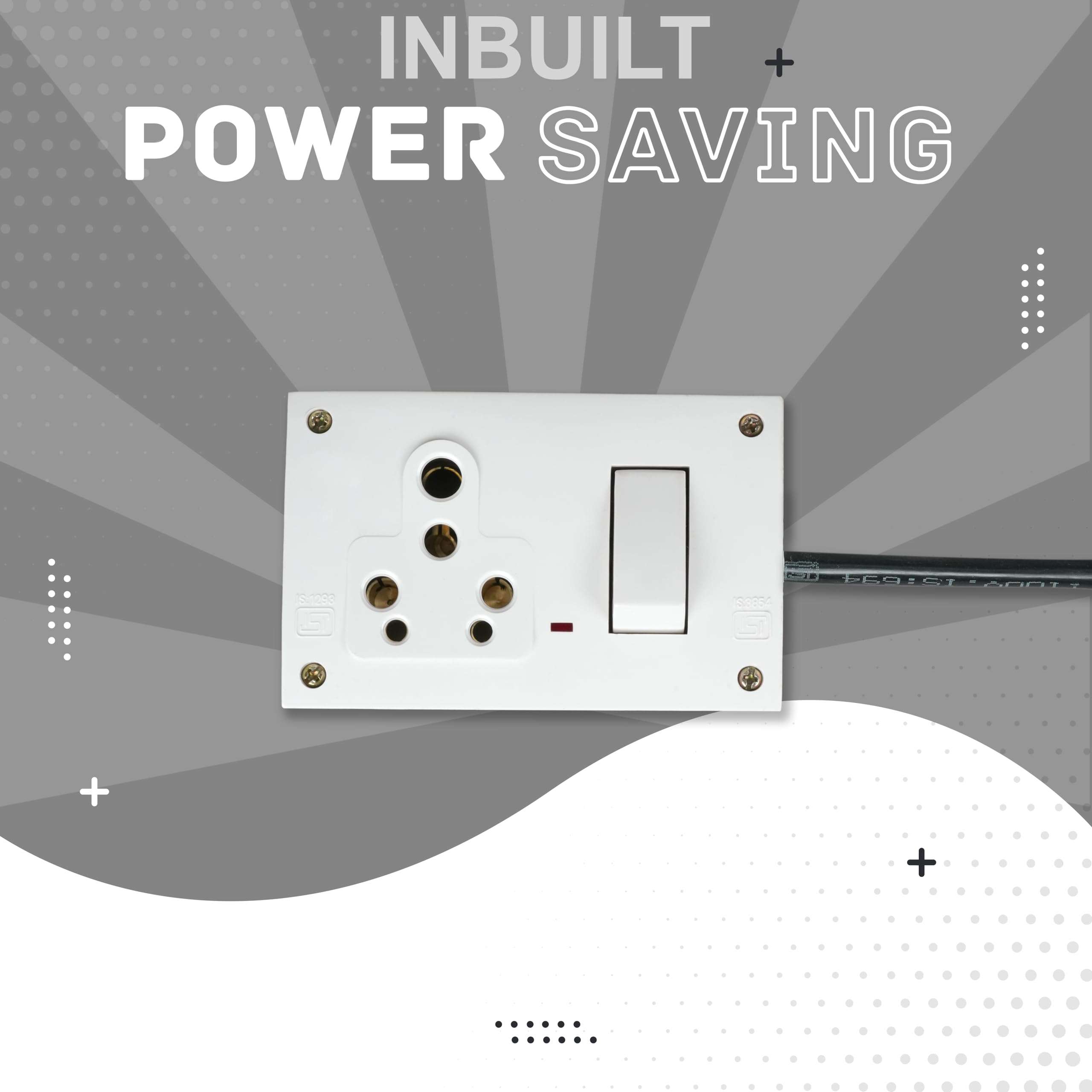 MD Proelectra Advanced Power Saving Extension Board - 2 Meters Heavy Duty Cord, Socket and Switch 2500W 10A, Inbuilt Energy Saver and Surge Protector- Electric Extension Board for Indoor Outdoor Use 3