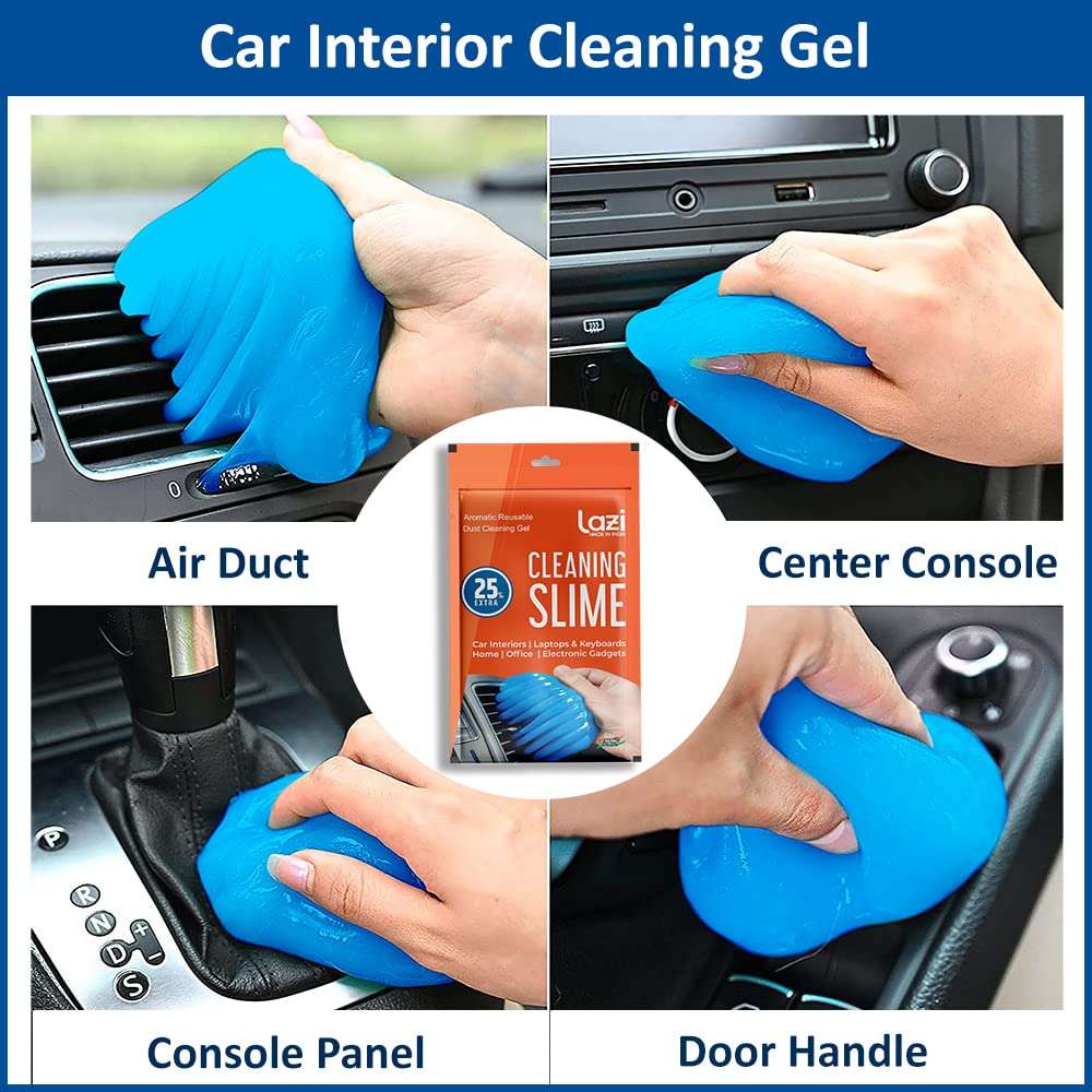 LAZI (Pack of 2) Multipurpose Car AC Vent Interior Dust Cleaning Gel Jelly Detailing Putty Cleaner Kit Universal Car Interior, Keyboard, PC, Laptop, Electronic Gadget Cleaning Kit(100 gm) 3