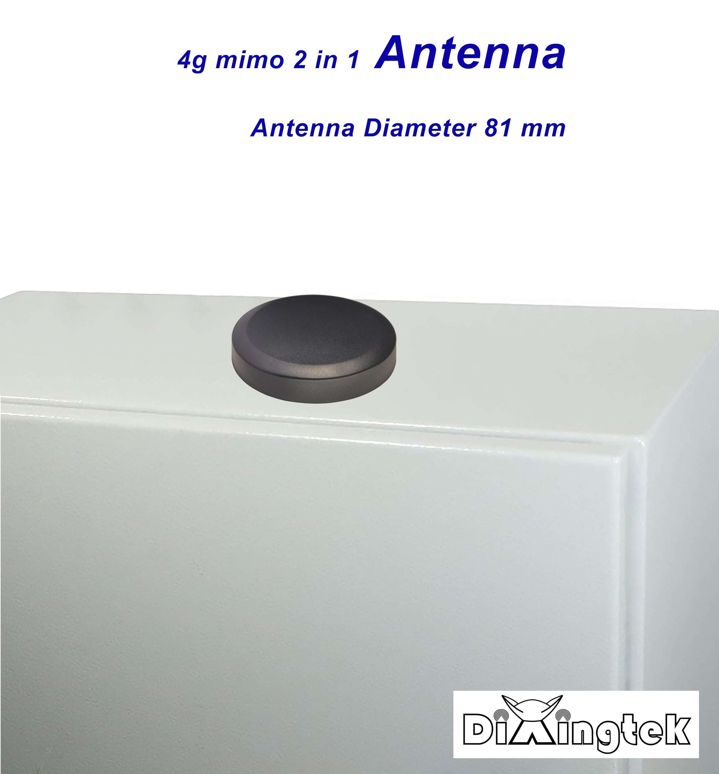 Dixingtek Waterproof Diameter 81mm 4g LTE 2x2 mimo 2 in 1 Combined SMA Male Antenna Screw mounting 2 Meters Cable, Compatible with Charging Station and Other IoT Devices Discotic Antenna 4