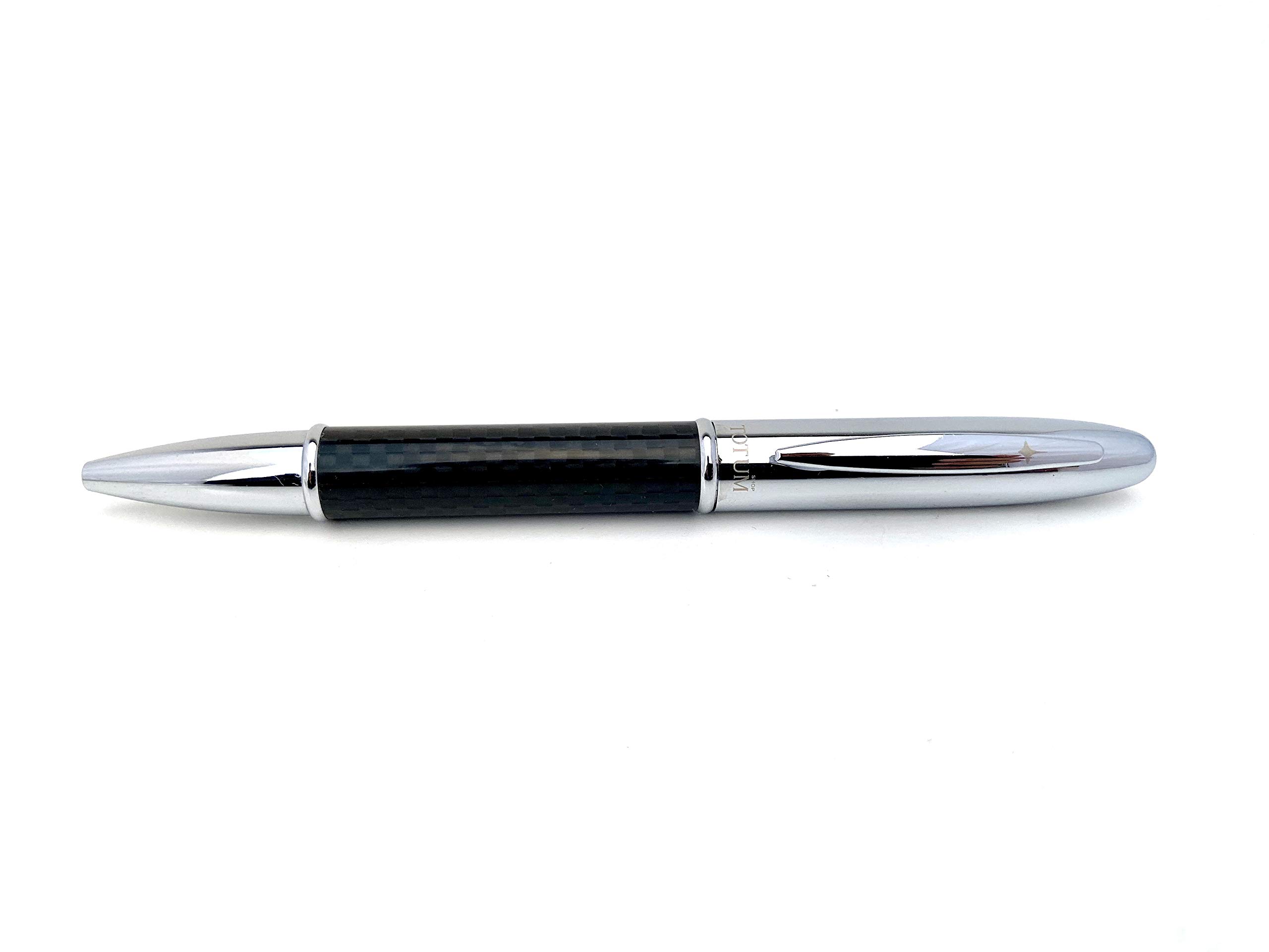 SHOPTOTUM Carbon Fiber Ballpoint Pen Set - Metal Retractable Pen Tip with Black Ink - Smooth and Easy Writing for Men or Women in School, Office, Business & more | Adorable Gift Box Included (Chrome) 5