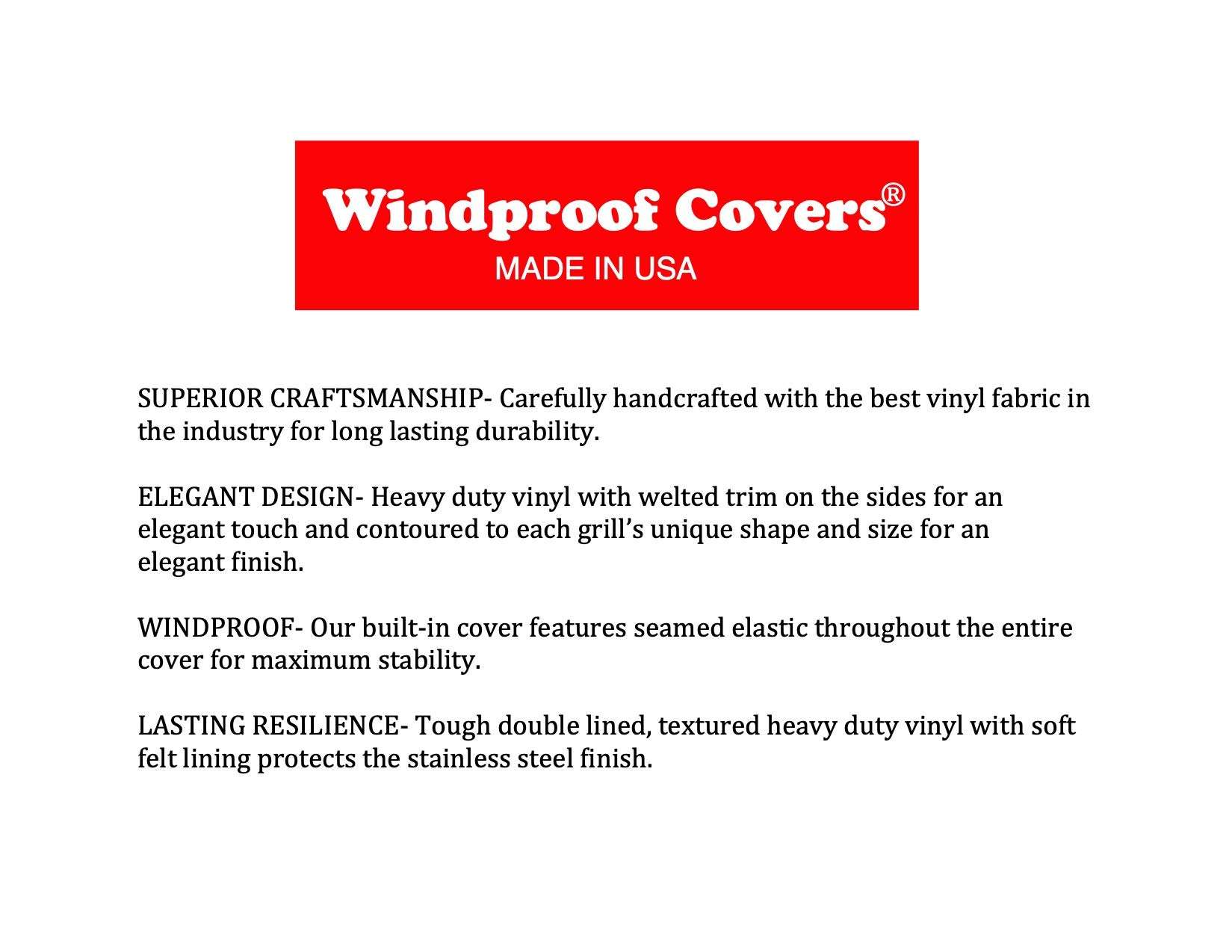 Windproof Covers 24 inch Heavy Duty Premium Vinyl Cover to fit Alfresco Versa Power Burner Built-in 5