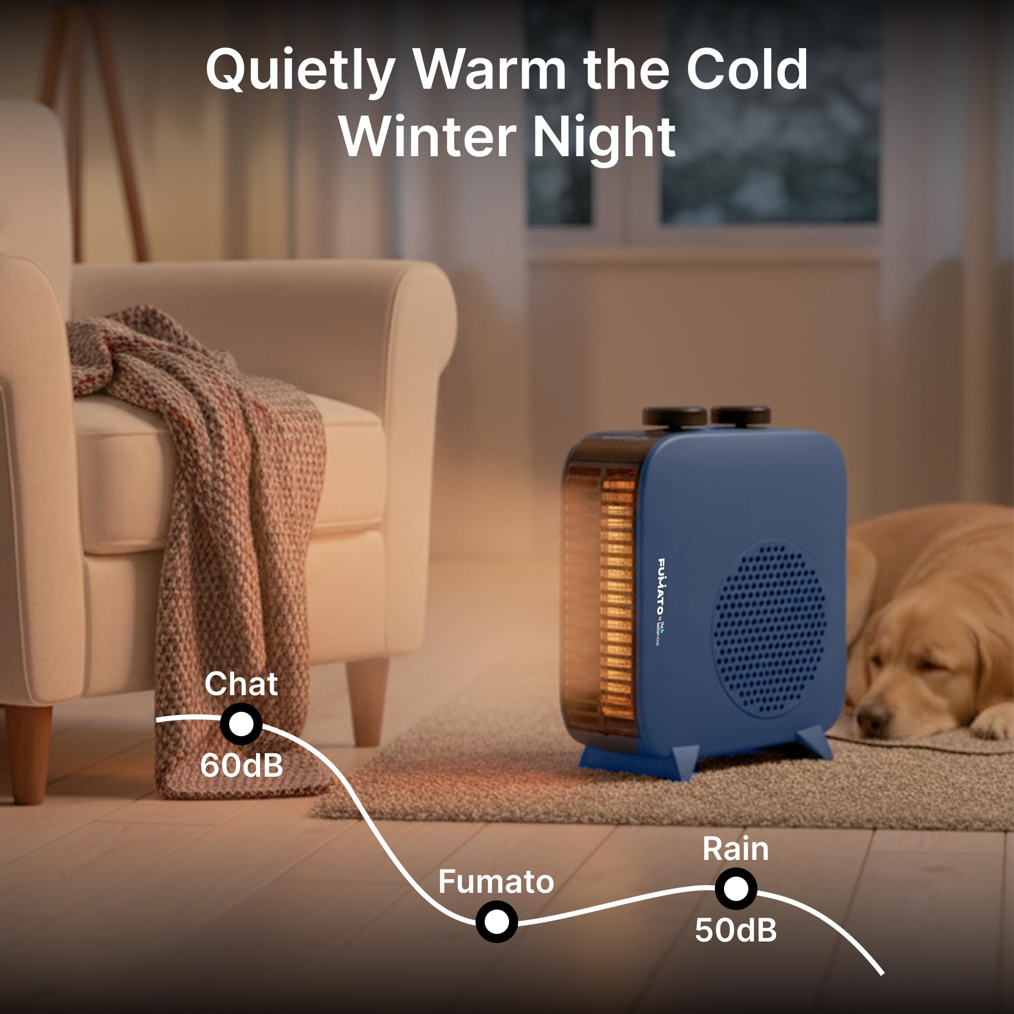 The Better Home Fumato 2000 W Room Heater (Fan-Blower) | Portable Heater for Bedroom & Home | Dual Placement Vertical/Horizontal | Thermal Cut-Out + Fuse Safety | Navy Blue | 1-Year Warranty 4