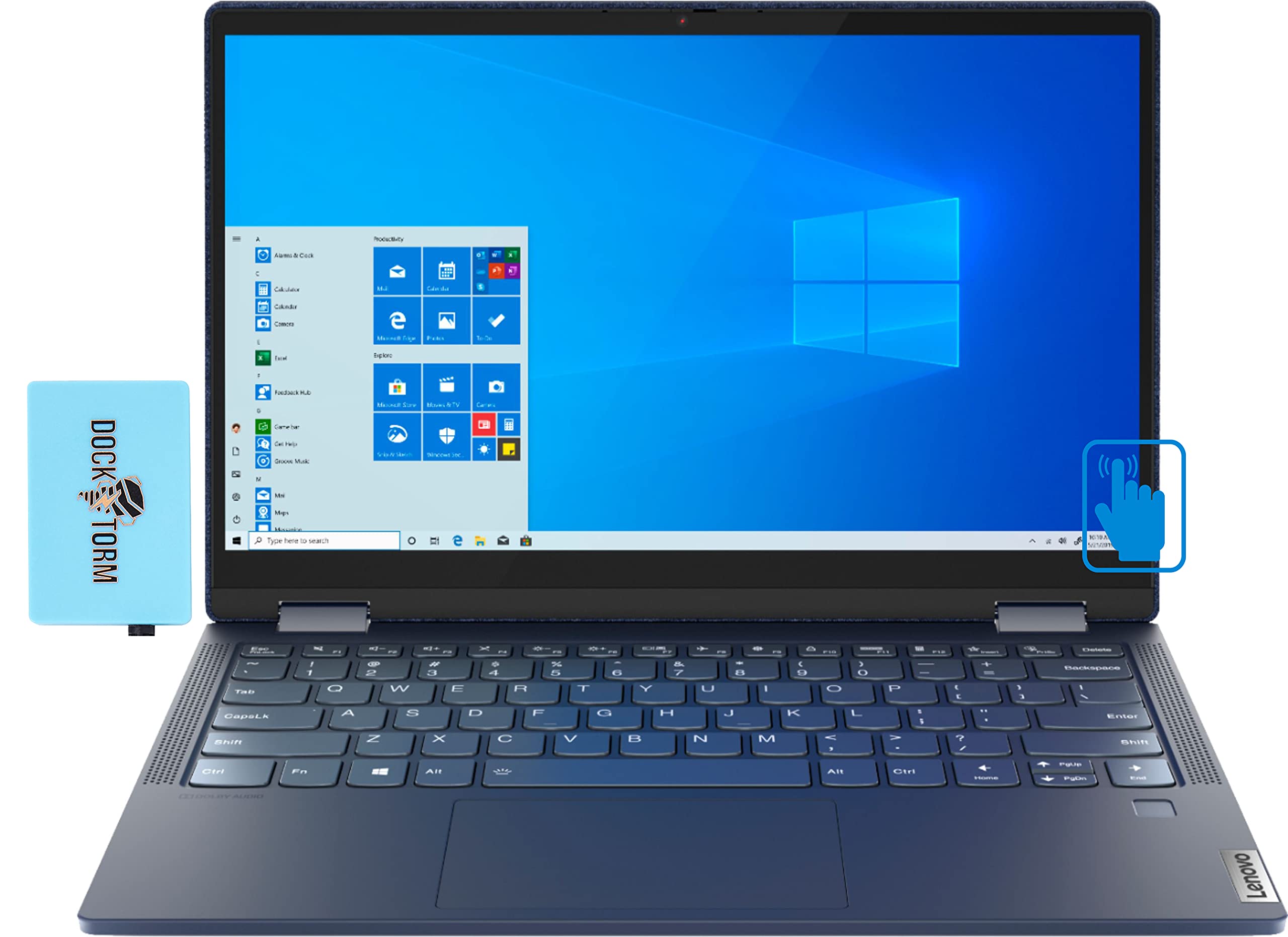 Lenovo Yoga 6 13 School & Business 2-in-1 Laptop (AMD Ryzen 7 5700U 8-Core, 16GB RAM, 1TB m.2 SATA SSD, AMD Radeon, 13.0" Touch Full HD (1920x1080), Fingerprint, WiFi, Win 11 Home) with Hub 1