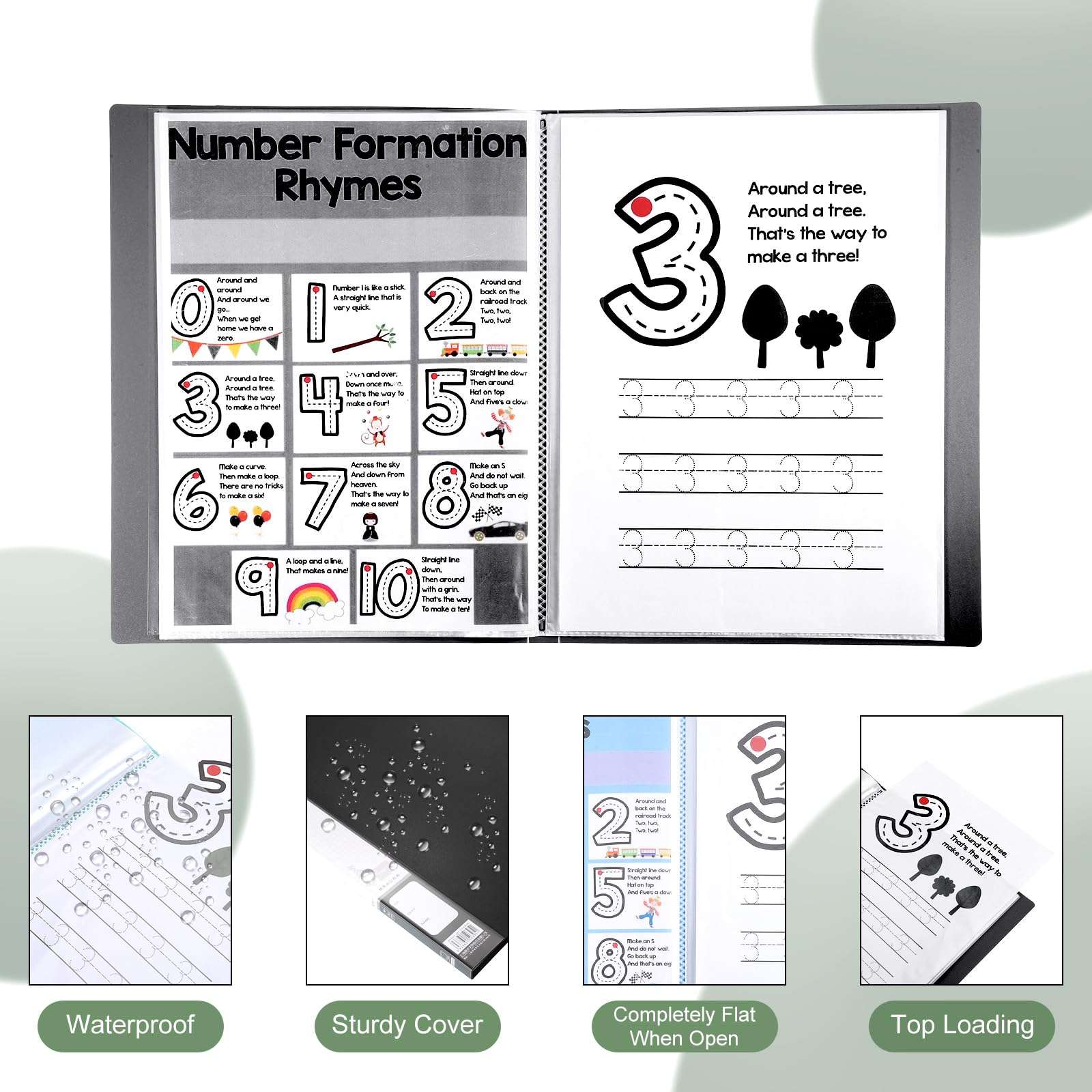 M&G 60-Pocket Binder with PP Plastic Sleeves A4(Black), 2 Pack Art Portfolio Wide Folder with Clear Sheet Protectors, Display 120 Pages for Organizing Documents, 310x255x36mm 6