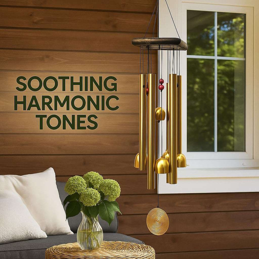 MELOPA Soothing Wind Chimes for Home Décor – Positive Energy Chimes for Bedroom, Balcony, Garden, Living Room | Ideal Gift for Rakhi, Housewarming, Couples, Brother, Sister |2 Relaxing Sound 4