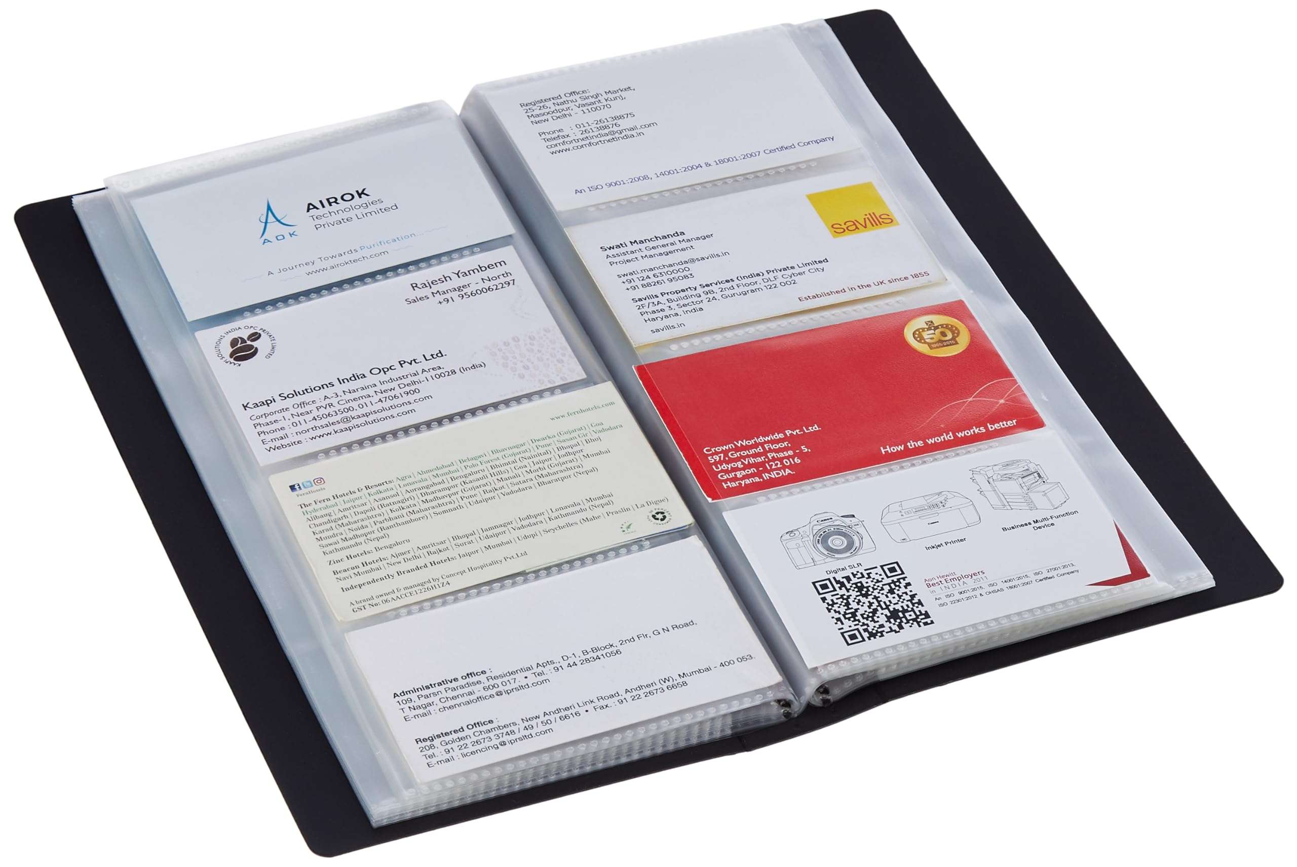 Amazon Basics PVC Card Holder, 240 Pockets for 480 Cards Business/Visiting/Debit/Credit/Name Id Card Holder Book Cash Organizer File 3