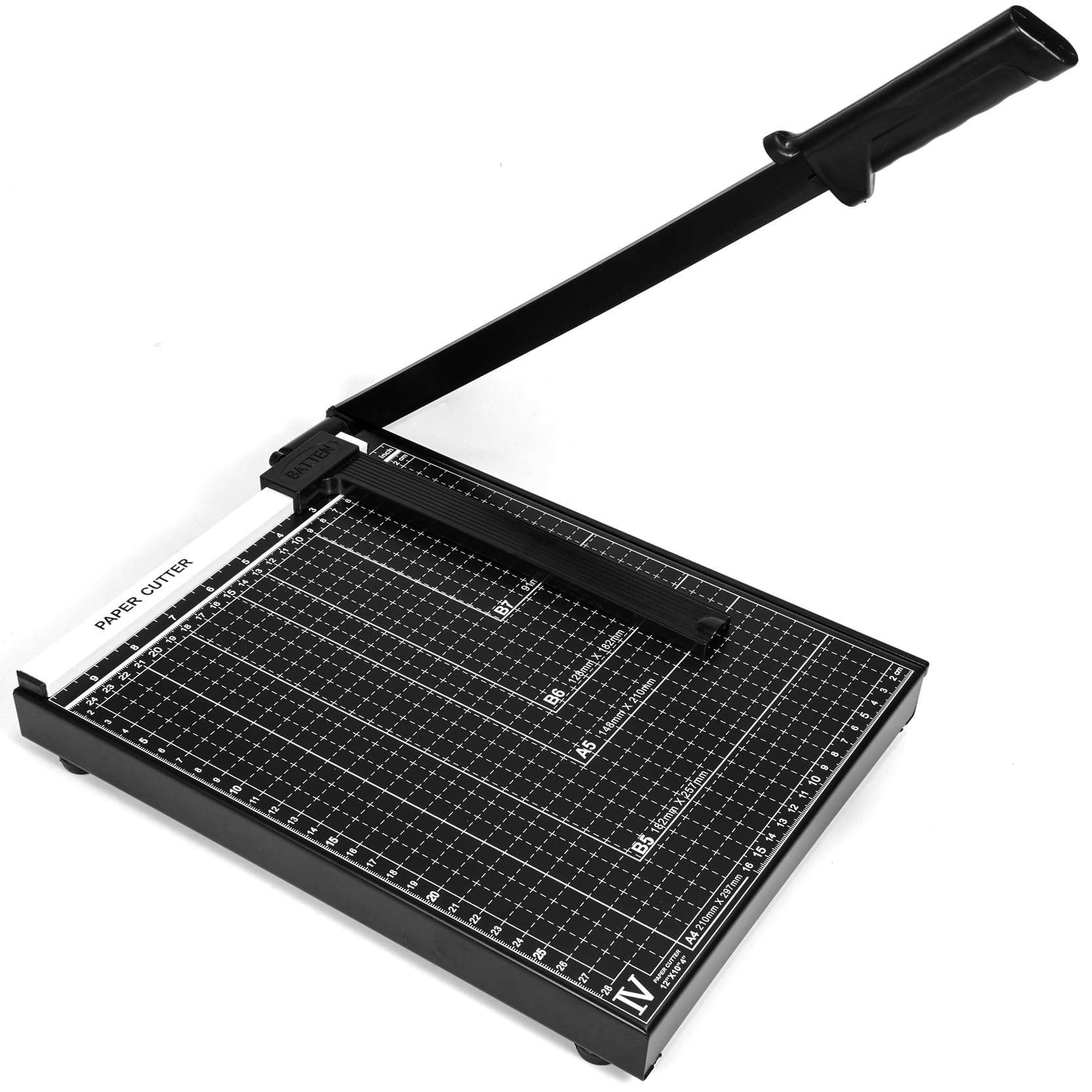 12" Guillotine Paper Cutter, 15 Sheets Capacity, Metal Base (Black A4, 12in 1P) 1
