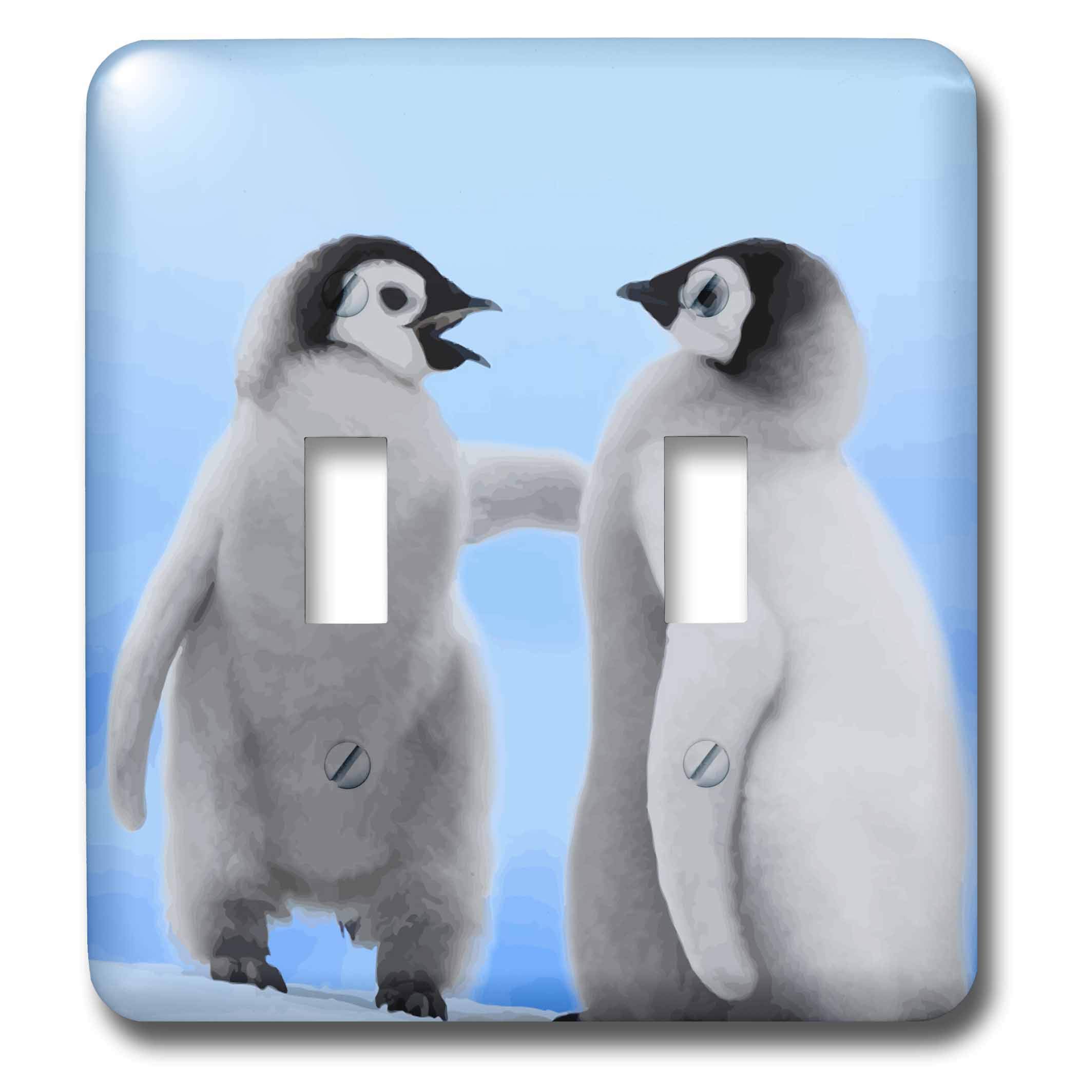 3dRose LLC lsp_18941_2 Penguins Tag Your it Double Toggle Switch 1