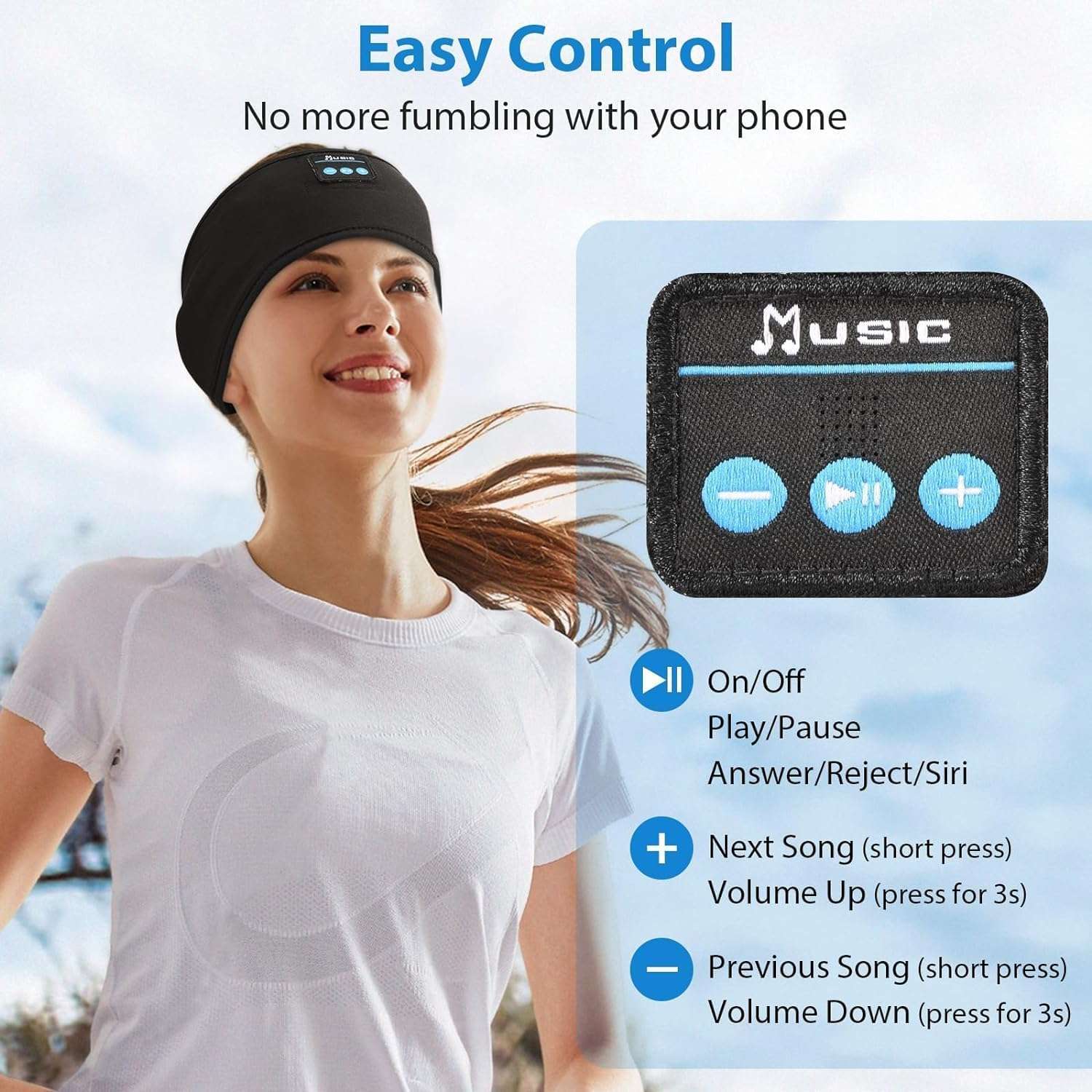 ZRUHIG 2PCS Adjustable Headband Headphones, Sleep Headband, Sleeping Headphones, Bluetooth Headband with Thin Speakers Mic for Men Women, Yoga, Running, Workout, Travel (Grey&Grey) 5