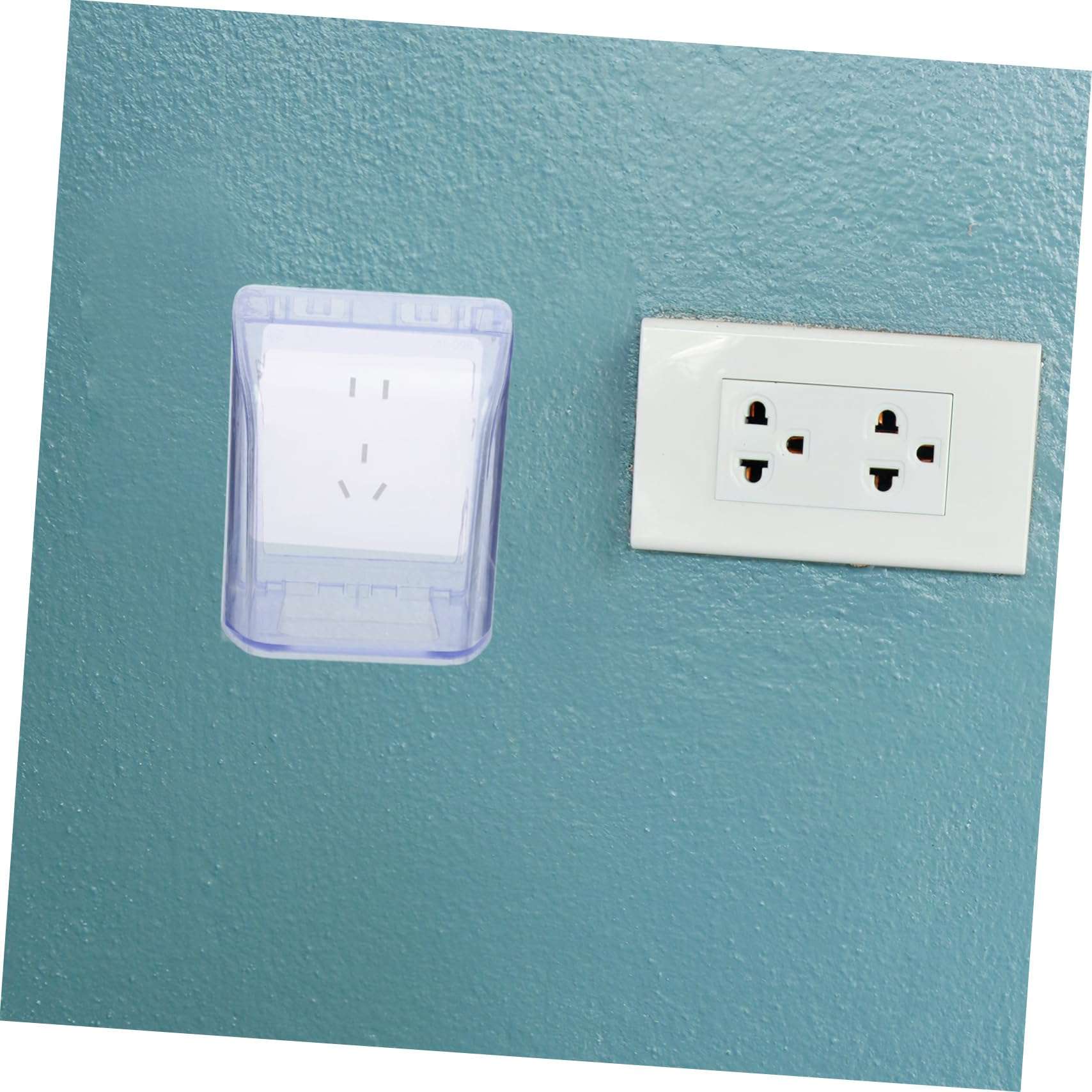 PLAFOPE Transparent 86 Type Socket Protector For Bathroom Waterproof Wall Socket Box Weatherproof Electrical Plug Covers For Outlets Sky Blue 6