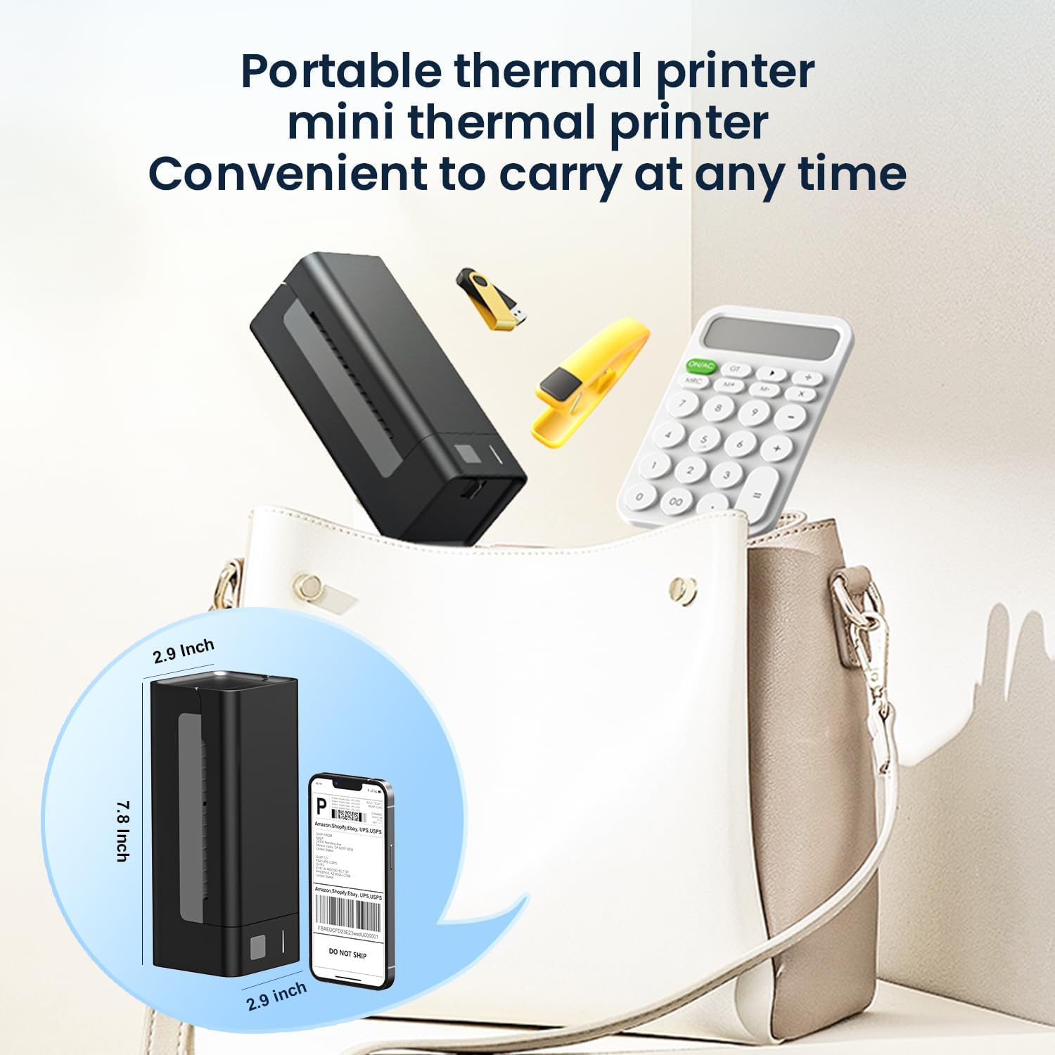 BRONTIX Bluetooth Thermal Printer 4x6 inch Label for Business | Bluetooth inkless Printer | | 203 DPI | Barcode Printer Machine | Label Printer Machine 6