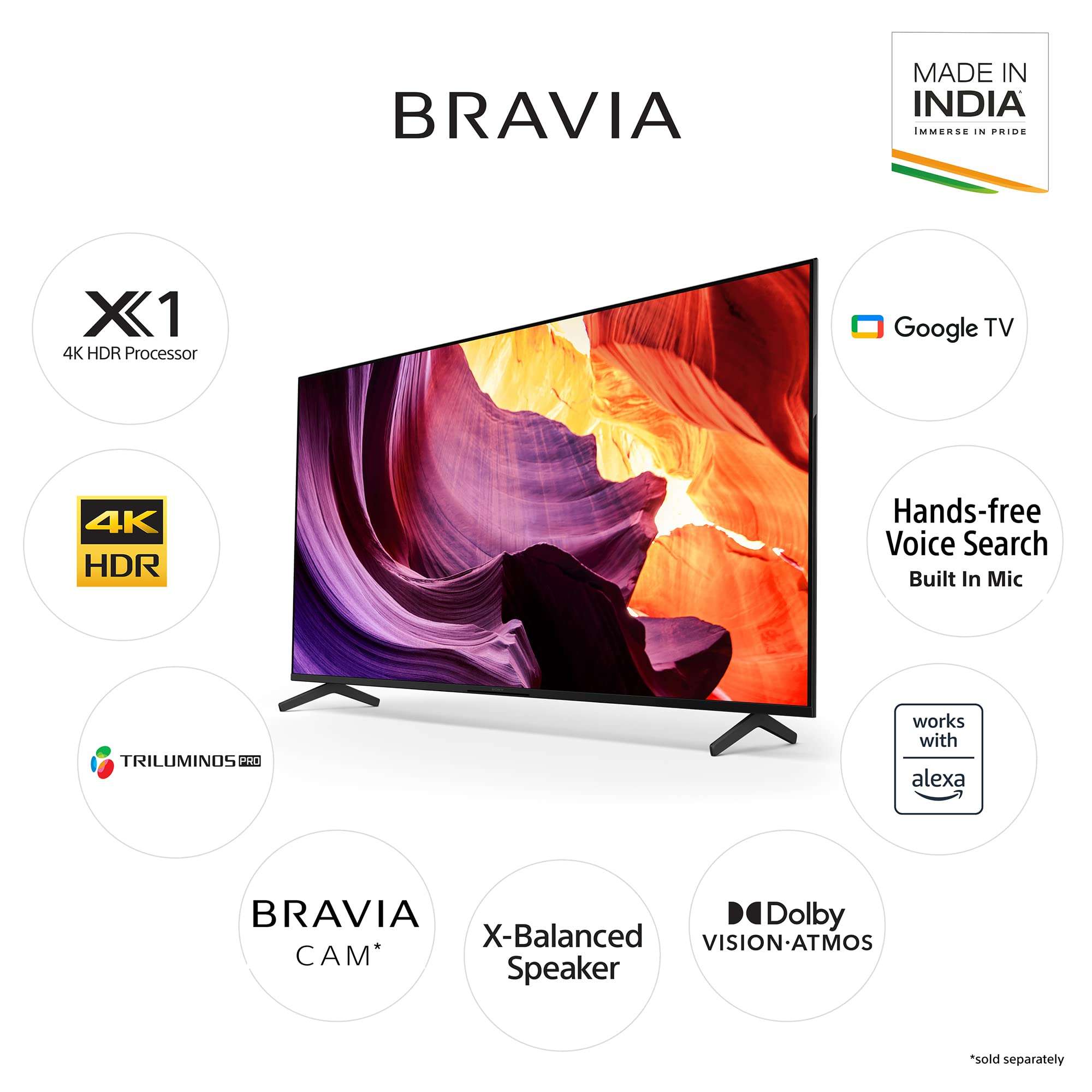 Sony Bravia 139 cm (55 inches) 4K Ultra HD Smart LED Google TV S_KD-55X80K_1 (Black) 3