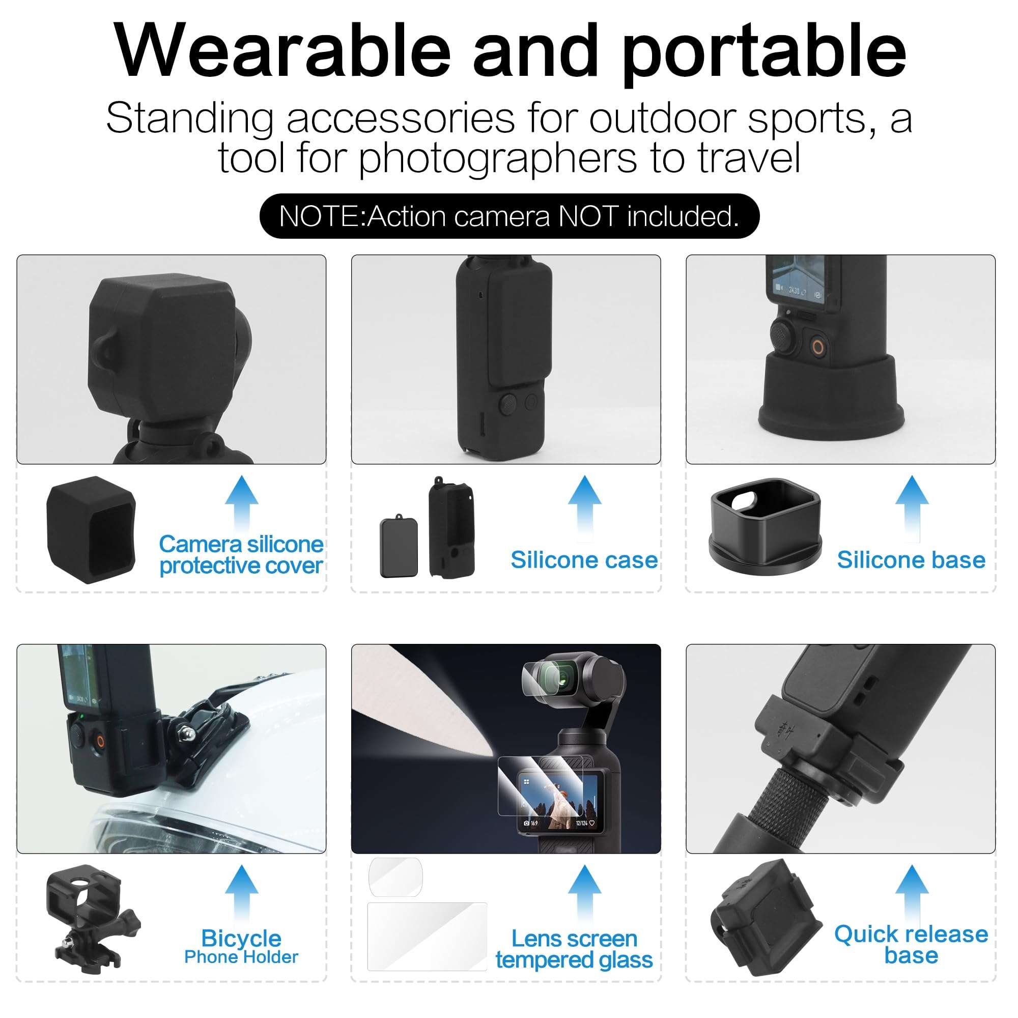 Taisioner 40 in 1 Accessories Kit for Osmo Pocket 3,Including Carry case,POV Chest Mount,Magnetic Mount,Protective Accessory,Car Mount,Selfie Stick,Tripod,Phone Holder 4