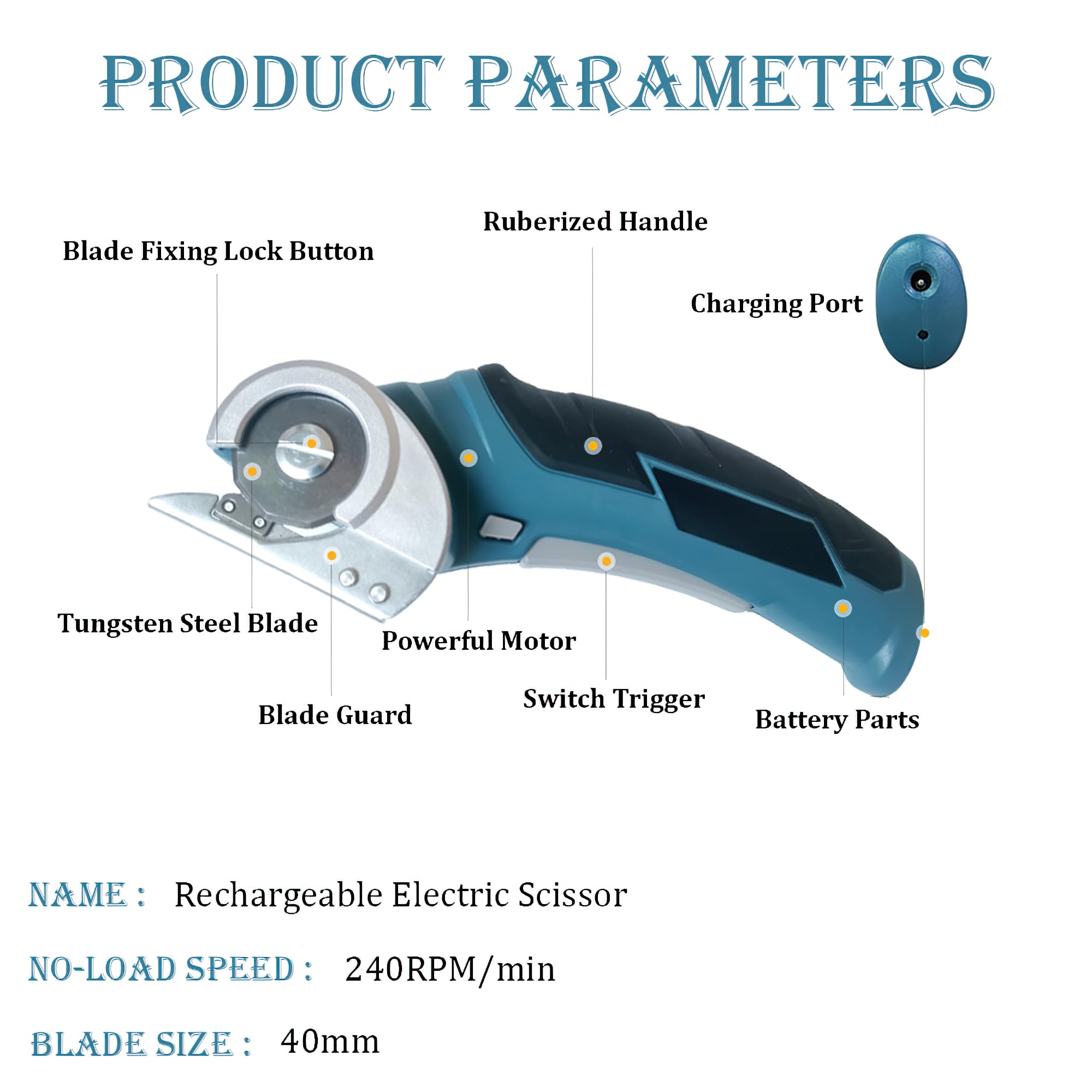BRAINLE ZipSnip Cordless Electric Scissor, Powerful Kaichi Rotary Fabric Cutter, Rechargeable Blouse Cutting Machine for Craft, Plastic, and Cardboard 3
