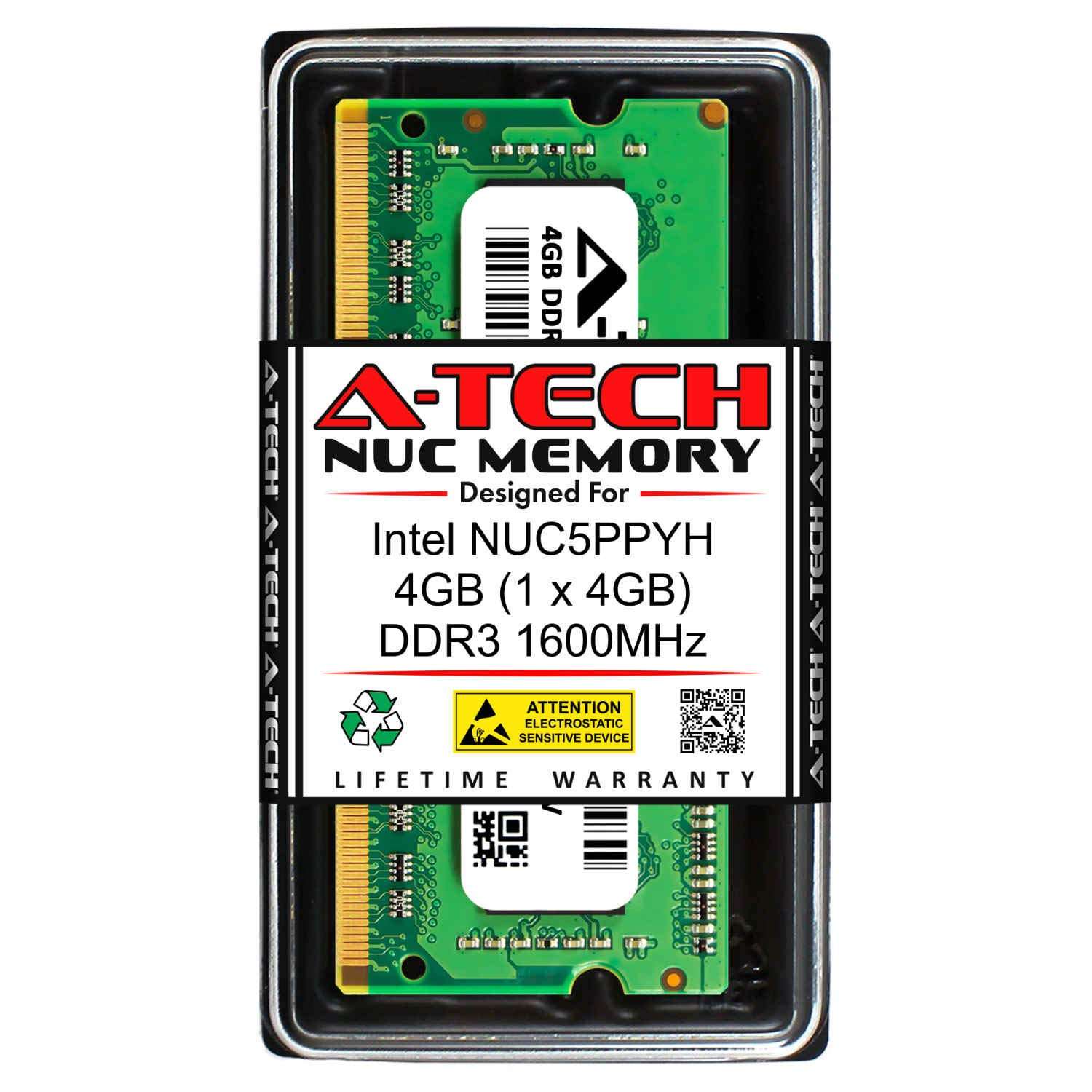 A-Tech 4GB RAM for Intel NUC5PPYH NUC Kit | DDR3/DDR3L 1600MHz PC3-12800 1.35V SODIMM Memory Upgrade Module 1