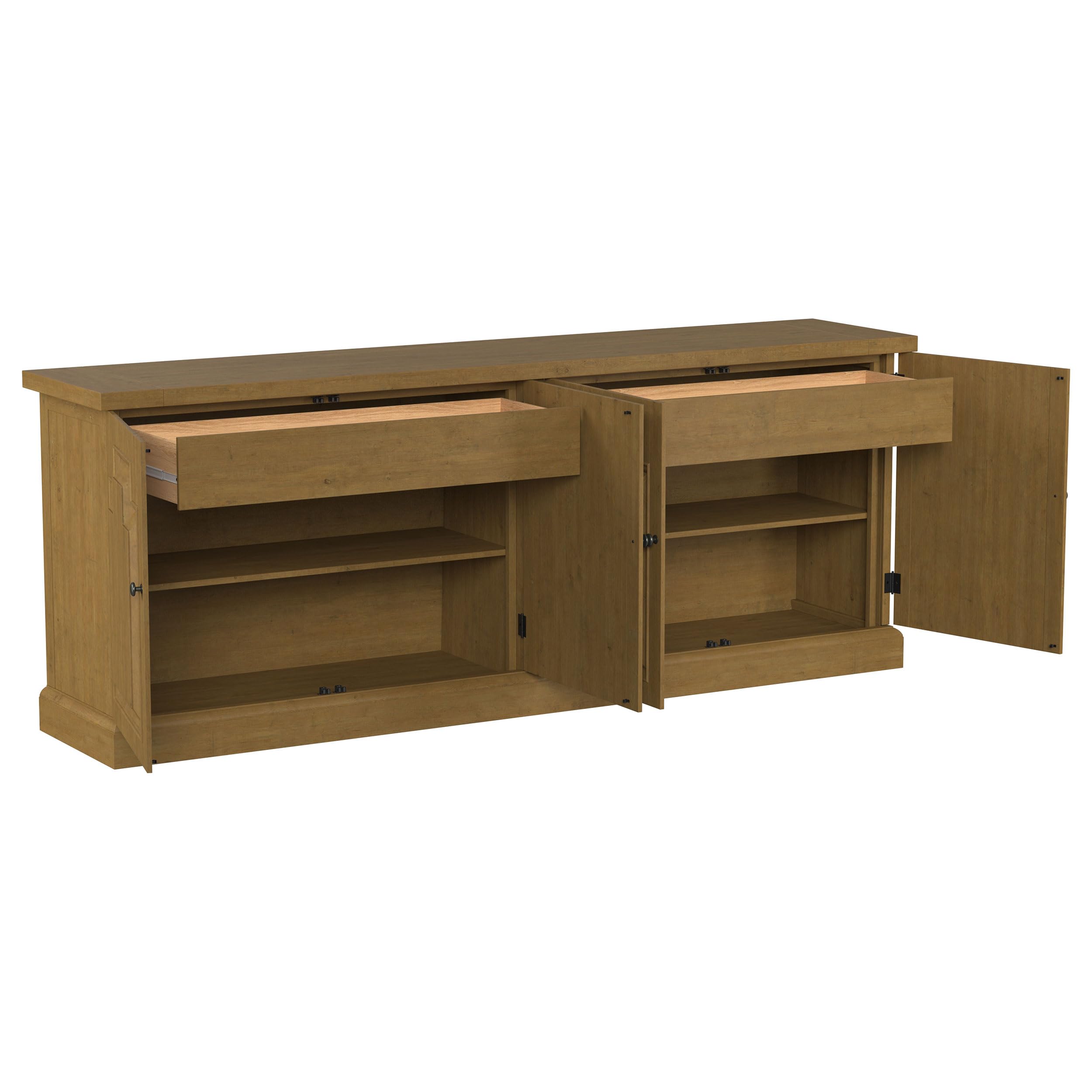 Coaster Home Furnishings - Florence - 4-Doors Solid Wood Buffet Storage Cabinet - Sideboard with Drawers - Dining Room & Kitchen Storage - Rustic Honey - 180205 4