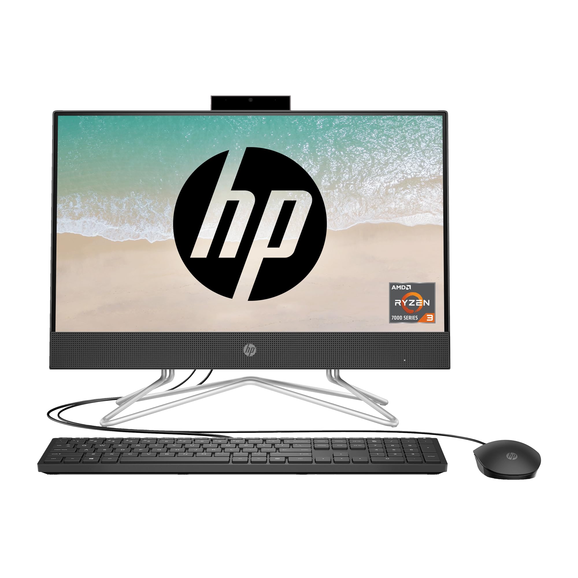 HP AIO AMD Ryzen 3-3250U-54.6cm(21.5 inch) FHD,VA, 3-Sided Micro-Edge, Anti-Glare Display/4GB RAM/1TB HDD/Wired Keyboard & Mouse/Dual Speakers/AMD Radeon Graphics/Win 11/MSO 2021/5.7Kg, 22-dd0401in 1