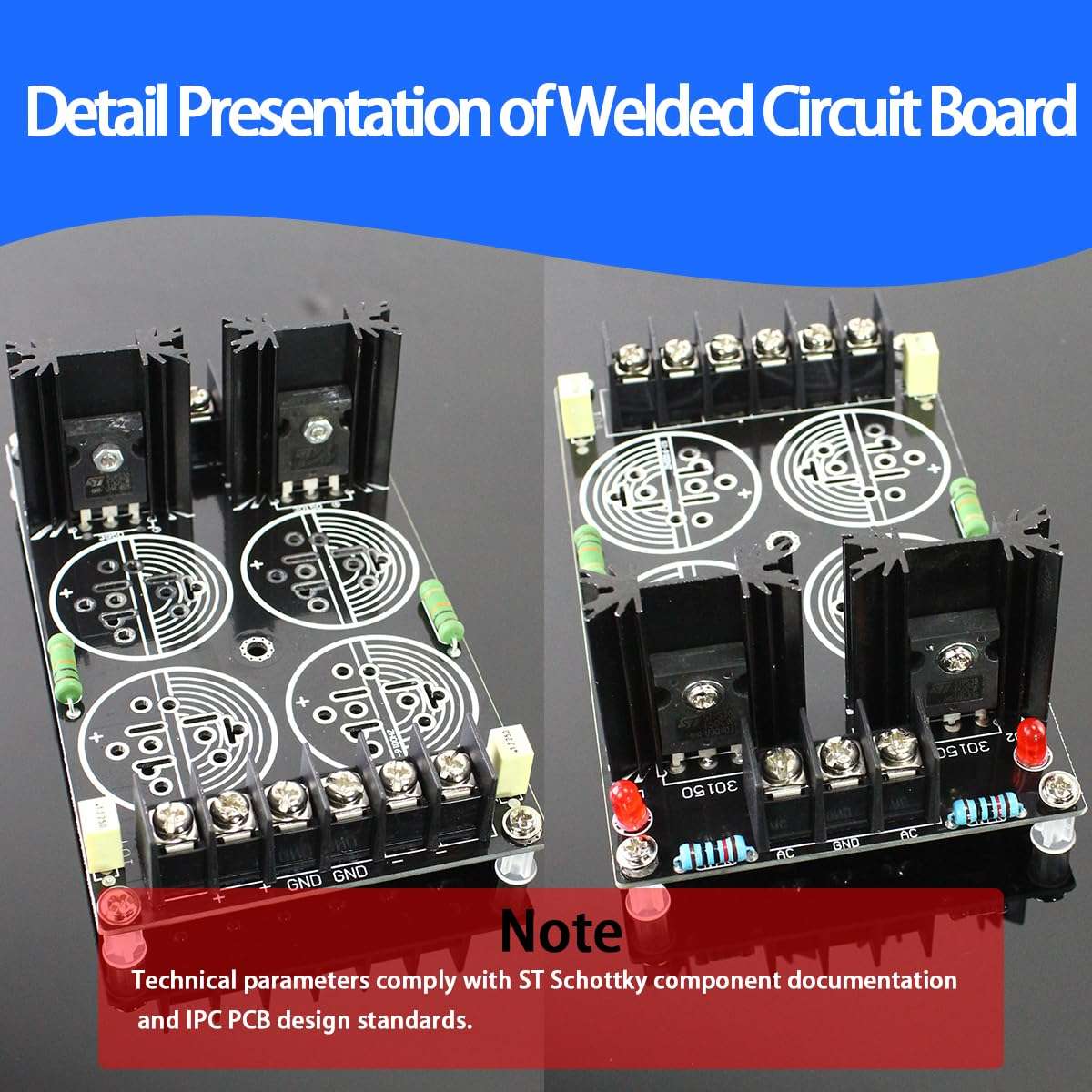 Semi-Finished 4-Capacitor Welded Schottky Rectifier Filter Power Board, 120A Rectification and Filtering Power Supply Board 6