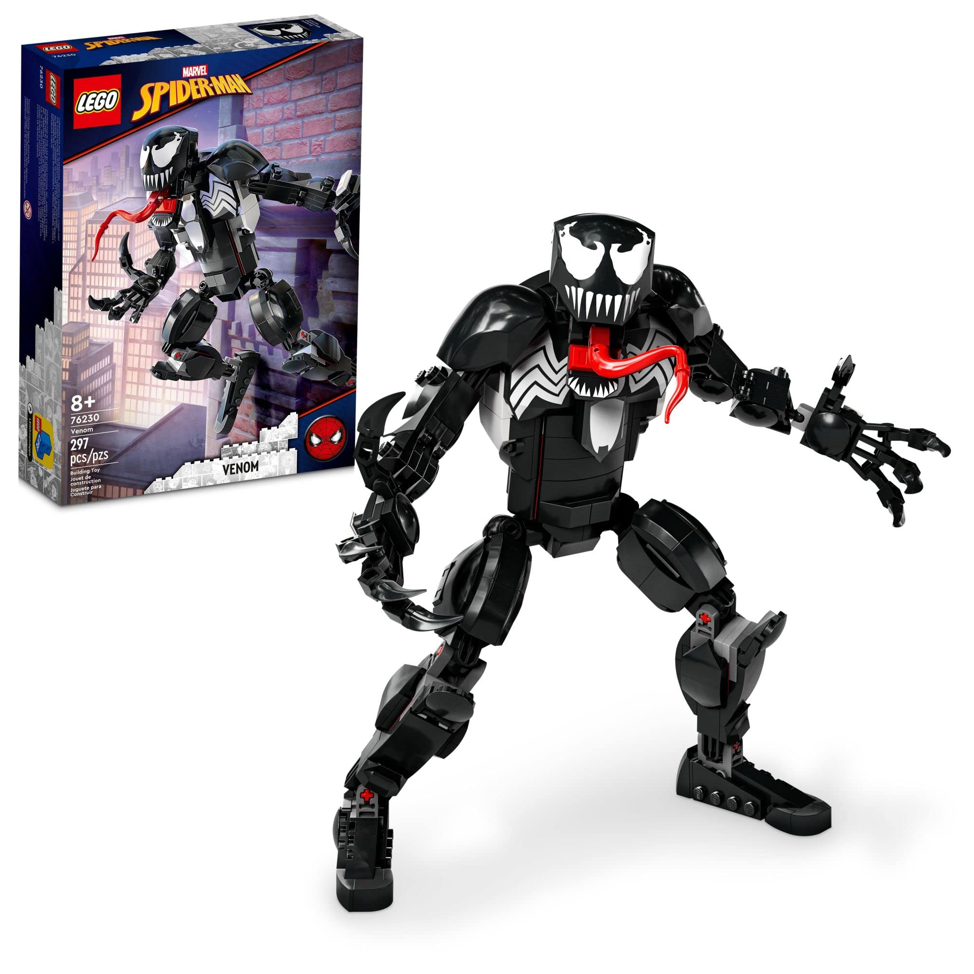 LEGO Marvel Venom Figure, 76230 Fully Articulated Super Villain Action Toy, Spider-Man Universe Collectible Set, Alien Toys for Boys and Girls 1